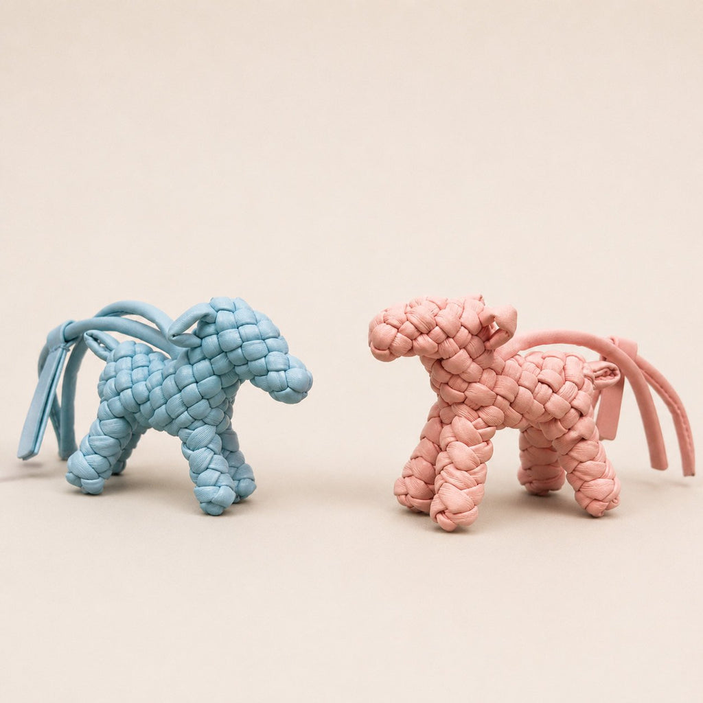 🐶 [보테 스타일·위빙] 위빙 도그 백참 | Woven Dog Bag Charm PU