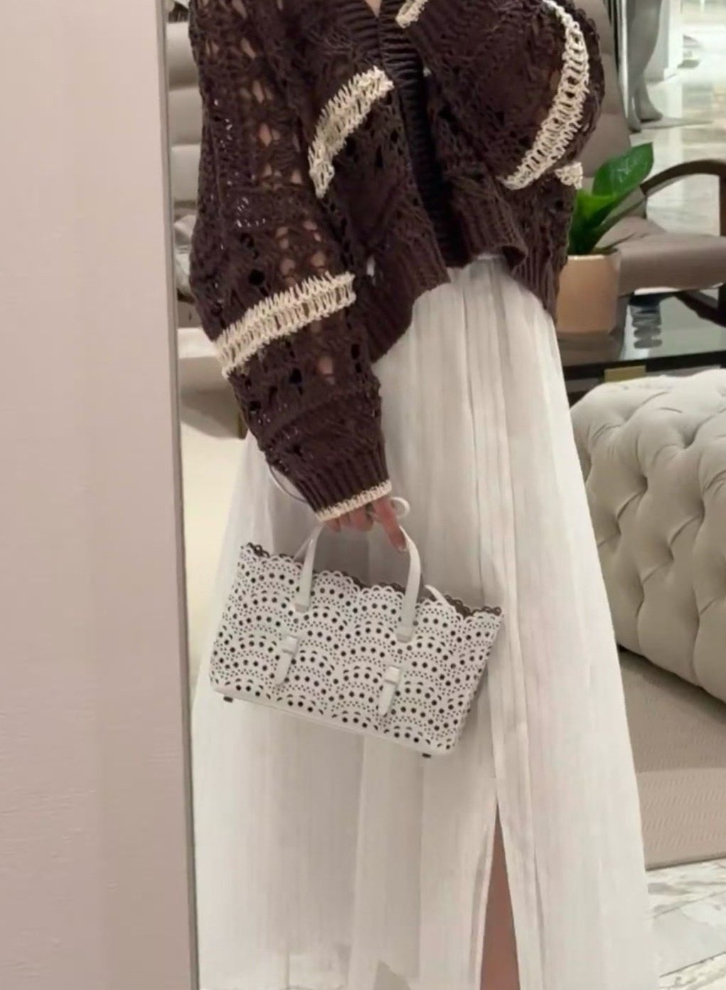 👜✨ 삼성가가 선택한 스타일 프리미엄 소가죽 알*이 미나 펀칭 미니 토트백 | Premium Leather Mini Tote | 여름 데일리백 🤍🖤🤎