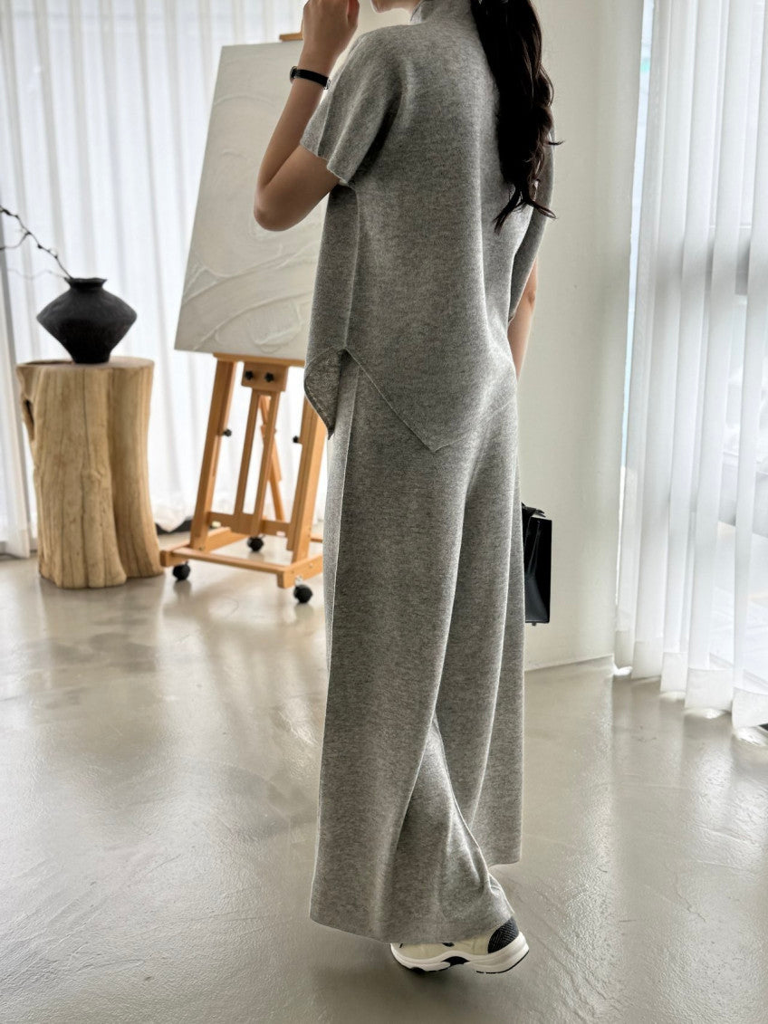 ✨ [PREMIUM LINE] 미네르바 홀가먼트 사이드 슬릿 모크넥 탑 | Minerva Wholegarment Side Slit Mock Neck Top