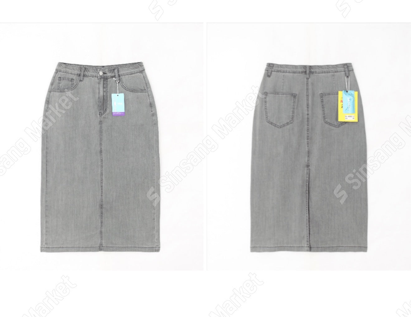 ✨👖 2026 여름신상 텐셀70% 인밴딩 뒷트임 데님 롱스커트 부드러운 쿨링 소재 슬림핏 편안한 착용감 흑청 그레이 중청 연청 Summer Tencel Denim Skirt Elastic Waist Back Slit Soft Lightweight 👖✨
