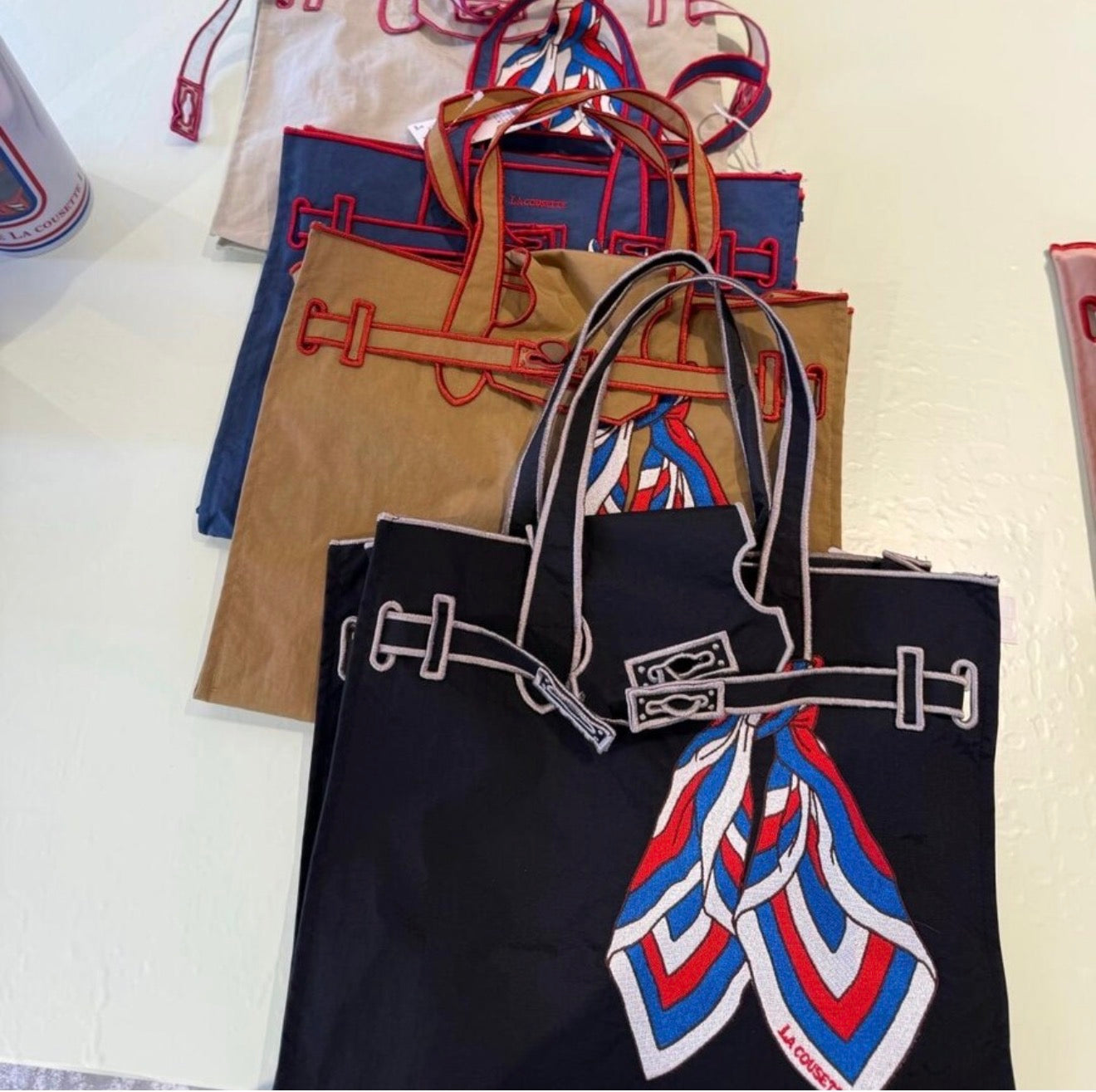 🇯🇵✨👜 일본 유명 에코백 라쿠제토 스카프 시리즈 미디움/ 라지 사이즈  정품퀄리티 그대로!  감성 토트백 데일리백 9컬러 한정수량 |정품느낌 그대로| Lacousette Scarf Series Medium Tote Bag 👜✨