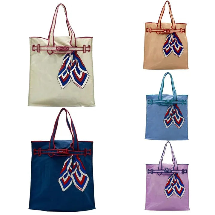 🇯🇵✨👜 일본 유명 에코백 라쿠제토 스카프 시리즈 미디움/ 라지 사이즈  정품퀄리티 그대로!  감성 토트백 데일리백 9컬러 한정수량 |정품느낌 그대로| Lacousette Scarf Series Medium Tote Bag 👜✨