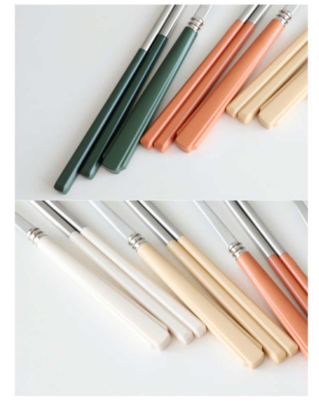 🥄[국민보급형][🇺🇸국민 수저세트 상륙!!🇺🇸]  카모메키친 2+2 = 4인 수저세트 – 3가지 컬러 국민 수저세트 / Kamome Kitchen 4-Person Spoon & Chopstick Set – 3 Color Best-Selling Flatware Set