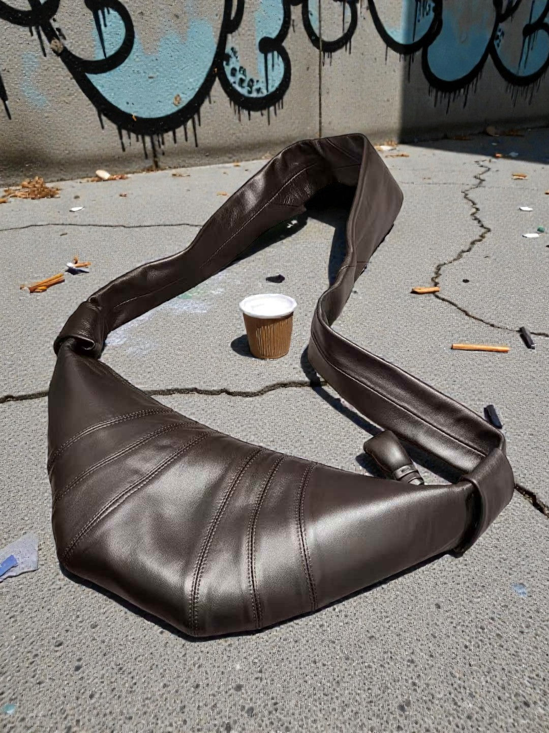 🌳[프리미엄라인]🌳[품절사태 3월20일 이후 재입고 후 !!4월수령!!]🖤프리미엄 양가죽 크로와상 포춘백 숄더백 🥐 고급 램스킨 바디라인 실루엣 데일리 럭셔리 숄더백 Lambskin Croissant Fortune Shoulder Bag