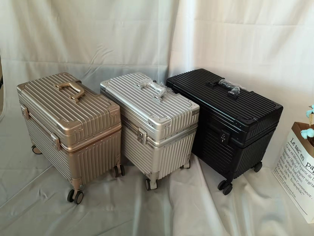 🚢🧳 [1차 공동구매 OPEN (5/20 ~ 5/27)] 신형 밥솥 캐리어 18인치 기내용 캐리어 Rice Cooker Carry-On Suitcase 18"｜ABS+PC 초경량｜알루미늄 프레임｜알루미늄 코너가드｜TSA 잠금장치｜사일런트 휠｜블랙·실버·골드