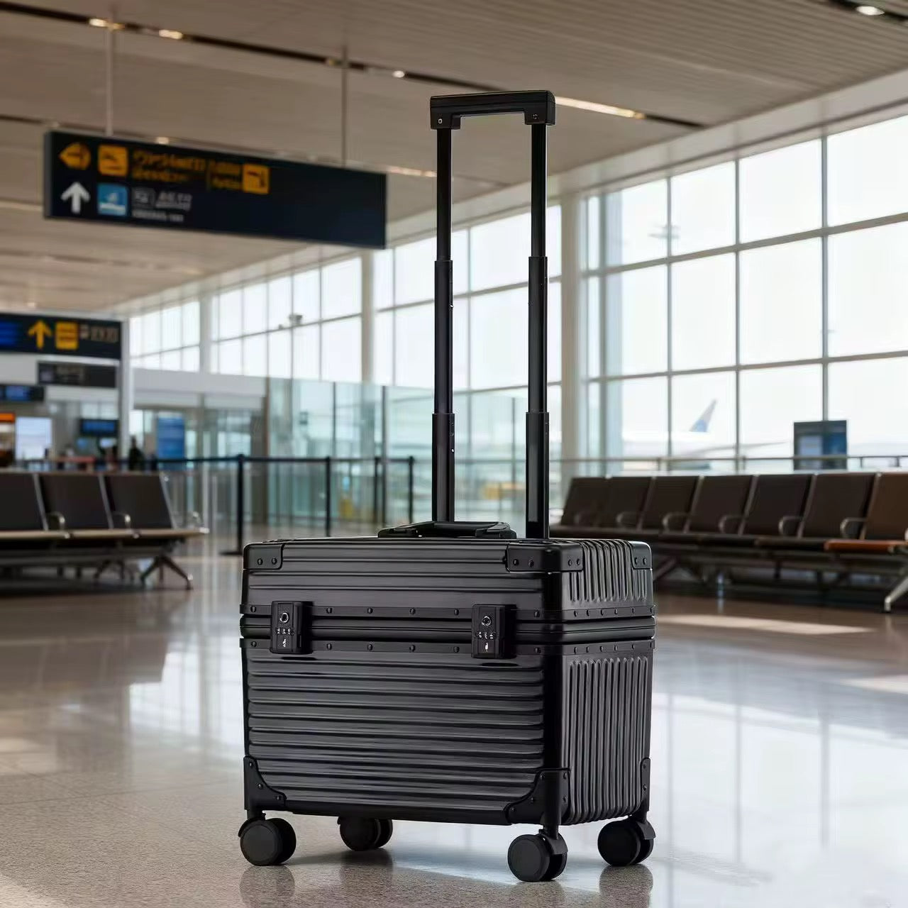 🚢🧳 [1차 공동구매 OPEN (5/20 ~ 5/27)] 신형 밥솥 캐리어 18인치 기내용 캐리어 Rice Cooker Carry-On Suitcase 18"｜ABS+PC 초경량｜알루미늄 프레임｜알루미늄 코너가드｜TSA 잠금장치｜사일런트 휠｜블랙·실버·골드