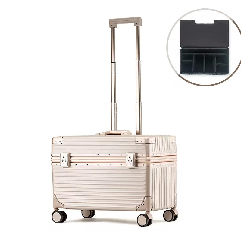 🚢🧳 [1차 공동구매 OPEN (5/20 ~ 5/27)] 신형 밥솥 캐리어 18인치 기내용 캐리어 Rice Cooker Carry-On Suitcase 18"｜ABS+PC 초경량｜알루미늄 프레임｜알루미늄 코너가드｜TSA 잠금장치｜사일런트 휠｜블랙·실버·골드