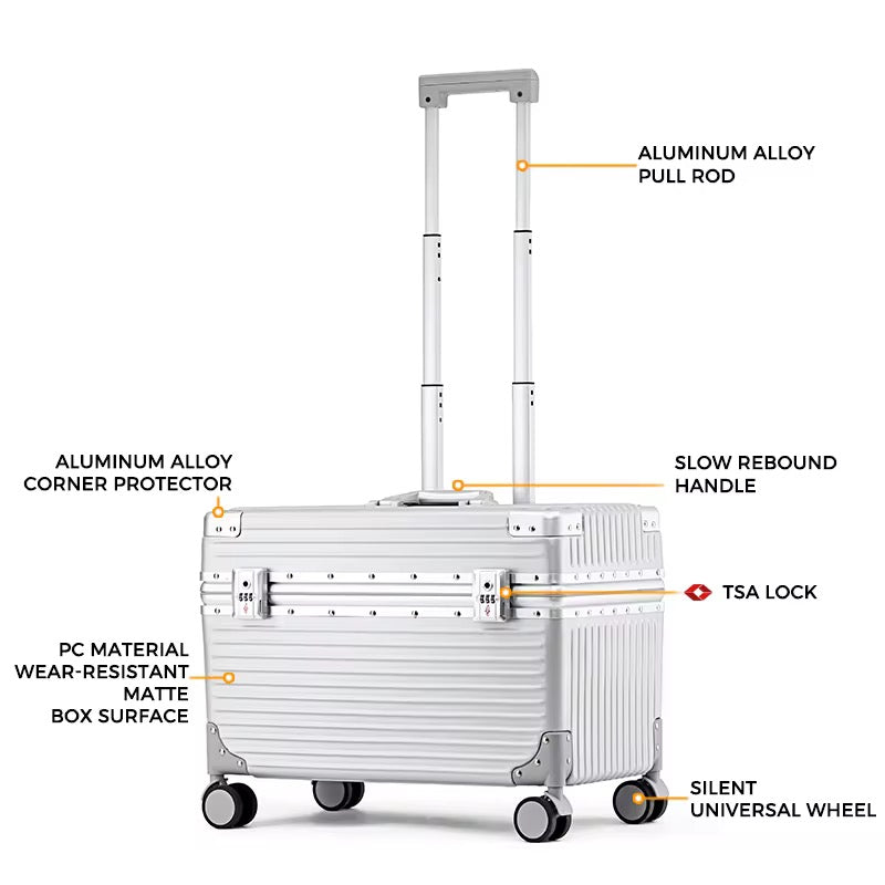 🚢🧳 [1차 공동구매 OPEN (5/20 ~ 5/27)] 신형 밥솥 캐리어 18인치 기내용 캐리어 Rice Cooker Carry-On Suitcase 18"｜ABS+PC 초경량｜알루미늄 프레임｜알루미늄 코너가드｜TSA 잠금장치｜사일런트 휠｜블랙·실버·골드
