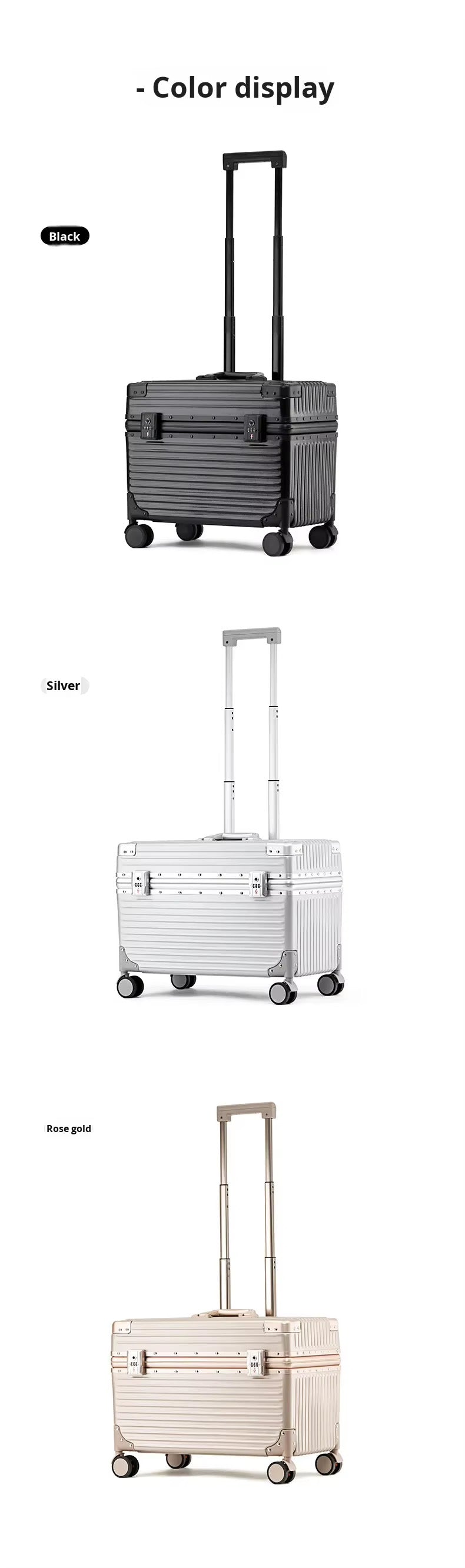 🚢🧳 [1차 공동구매 OPEN (5/20 ~ 5/27)] 신형 밥솥 캐리어 18인치 기내용 캐리어 Rice Cooker Carry-On Suitcase 18"｜ABS+PC 초경량｜알루미늄 프레임｜알루미늄 코너가드｜TSA 잠금장치｜사일런트 휠｜블랙·실버·골드