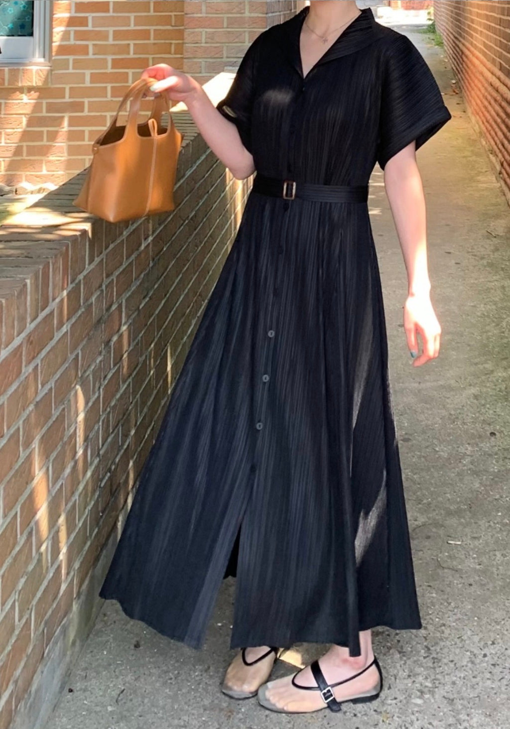 ✨고퀄 벨트 플리츠 원피스 세트 💫 Premium High-Quality Belt Pleated Long Dress Set | 백화점 퀄리티 플리츠 원피스 · 프리미엄 플리츠 드레스 · 고급 여행룩 · 하객룩✨