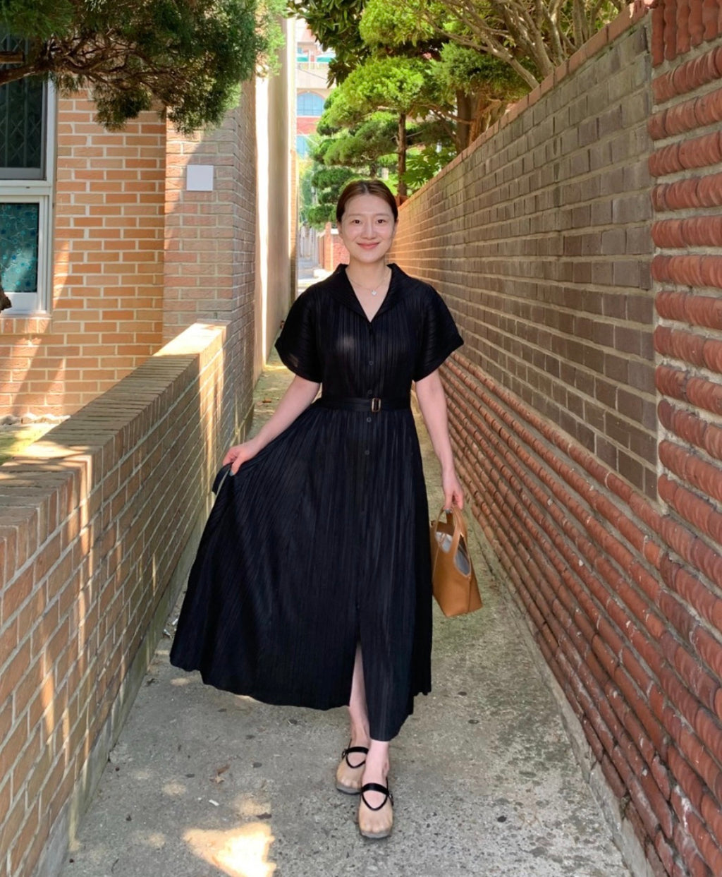 ✨고퀄 벨트 플리츠 원피스 세트 💫 Premium High-Quality Belt Pleated Long Dress Set | 백화점 퀄리티 플리츠 원피스 · 프리미엄 플리츠 드레스 · 고급 여행룩 · 하객룩✨