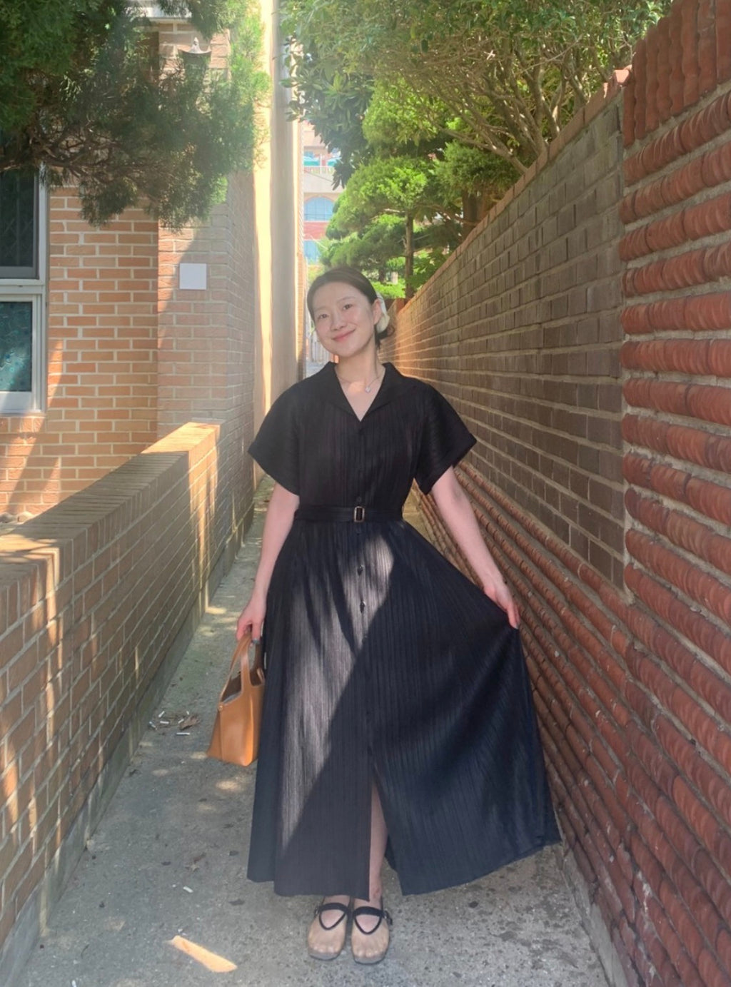 ✨고퀄 벨트 플리츠 원피스 세트 💫 Premium High-Quality Belt Pleated Long Dress Set | 백화점 퀄리티 플리츠 원피스 · 프리미엄 플리츠 드레스 · 고급 여행룩 · 하객룩✨