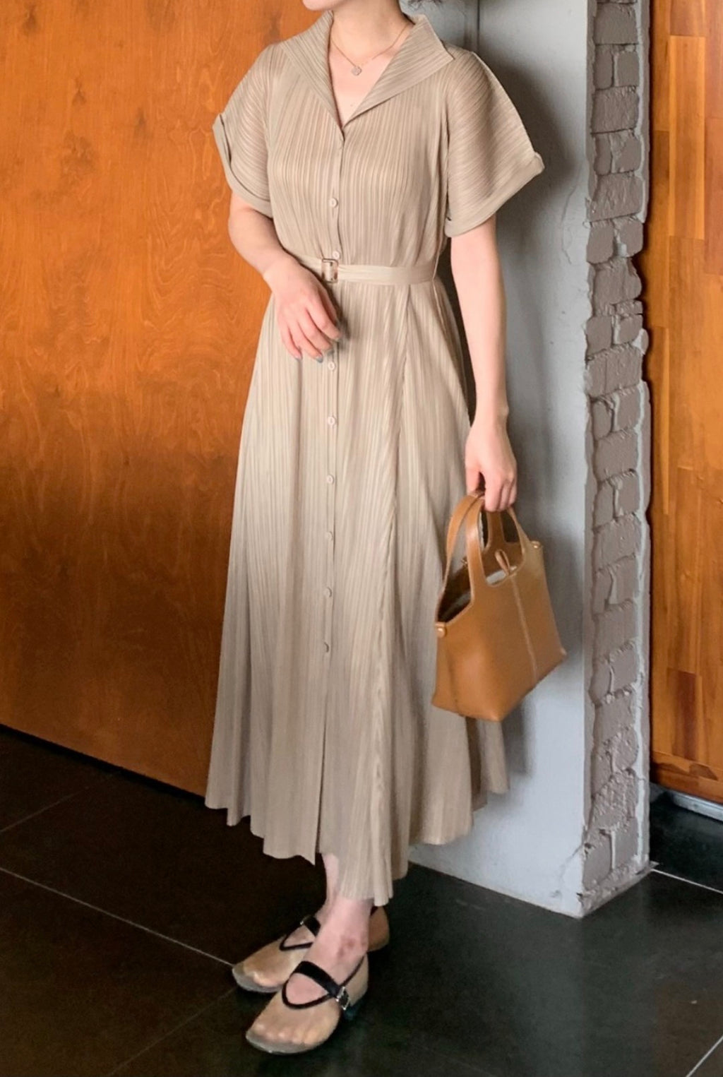 ✨고퀄 벨트 플리츠 원피스 세트 💫 Premium High-Quality Belt Pleated Long Dress Set | 백화점 퀄리티 플리츠 원피스 · 프리미엄 플리츠 드레스 · 고급 여행룩 · 하객룩✨