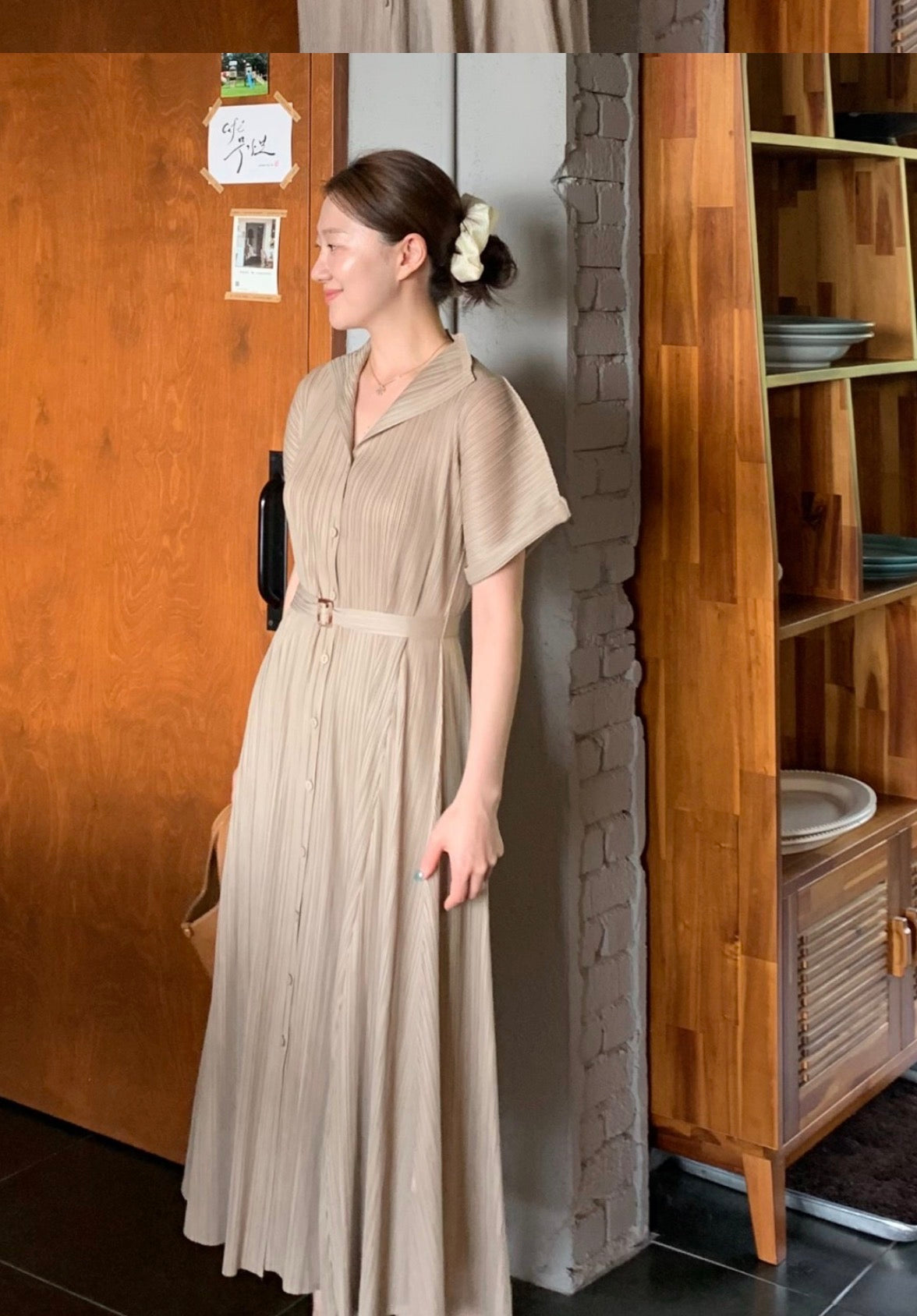 ✨고퀄 벨트 플리츠 원피스 세트 💫 Premium High-Quality Belt Pleated Long Dress Set | 백화점 퀄리티 플리츠 원피스 · 프리미엄 플리츠 드레스 · 고급 여행룩 · 하객룩✨