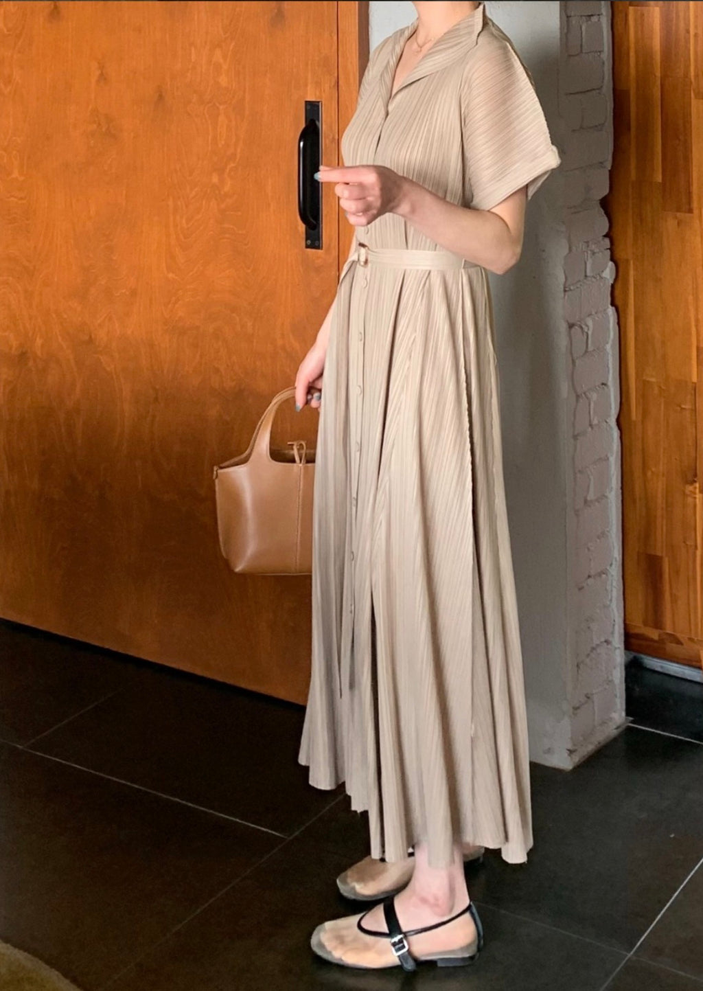 ✨고퀄 벨트 플리츠 원피스 세트 💫 Premium High-Quality Belt Pleated Long Dress Set | 백화점 퀄리티 플리츠 원피스 · 프리미엄 플리츠 드레스 · 고급 여행룩 · 하객룩✨