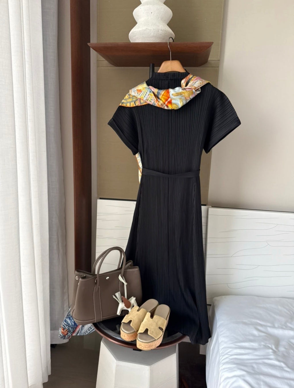 ✨고퀄 벨트 플리츠 원피스 세트 💫 Premium High-Quality Belt Pleated Long Dress Set | 백화점 퀄리티 플리츠 원피스 · 프리미엄 플리츠 드레스 · 고급 여행룩 · 하객룩✨