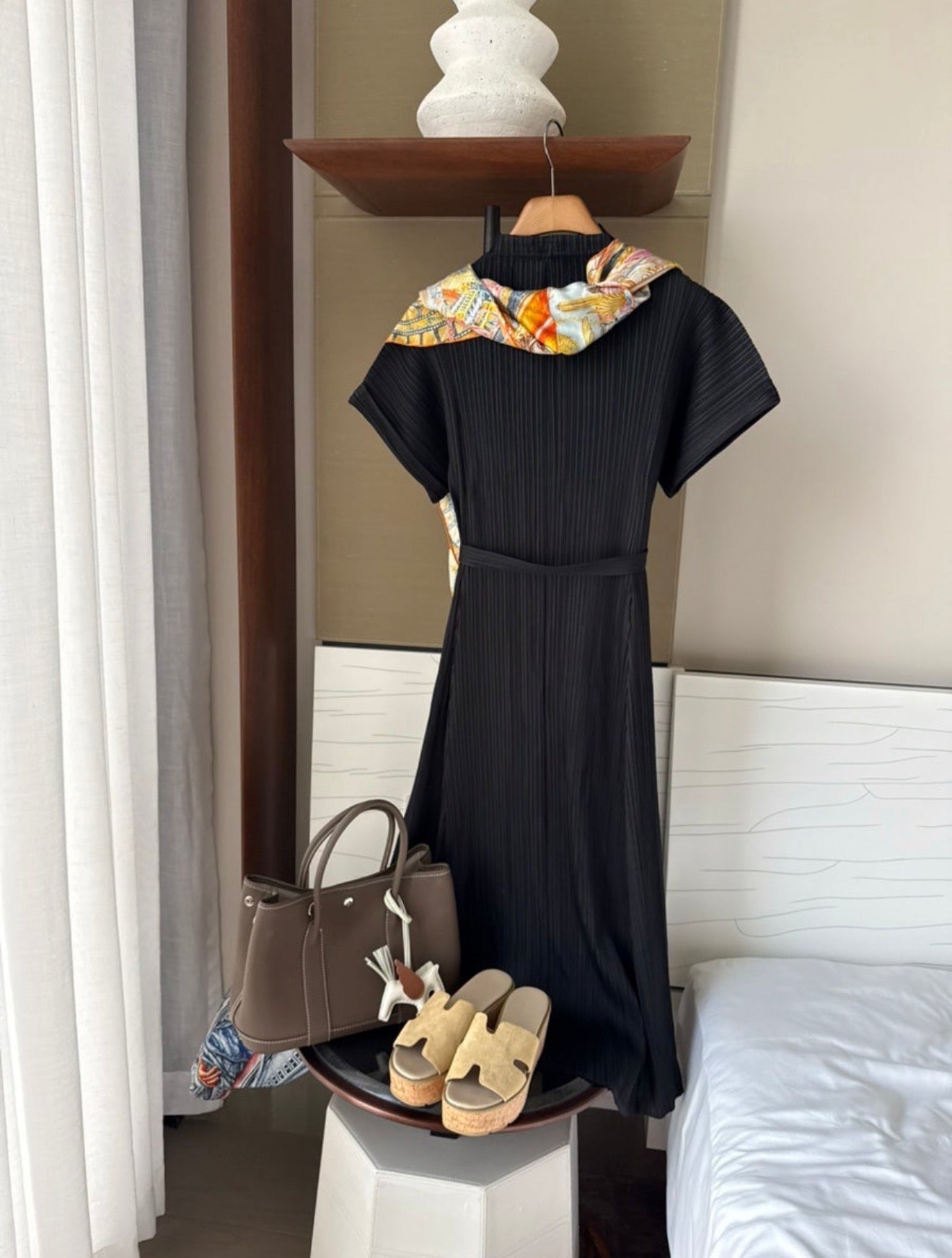 ✨고퀄 벨트 플리츠 원피스 세트 💫 Premium High-Quality Belt Pleated Long Dress Set | 백화점 퀄리티 플리츠 원피스 · 프리미엄 플리츠 드레스 · 고급 여행룩 · 하객룩✨
