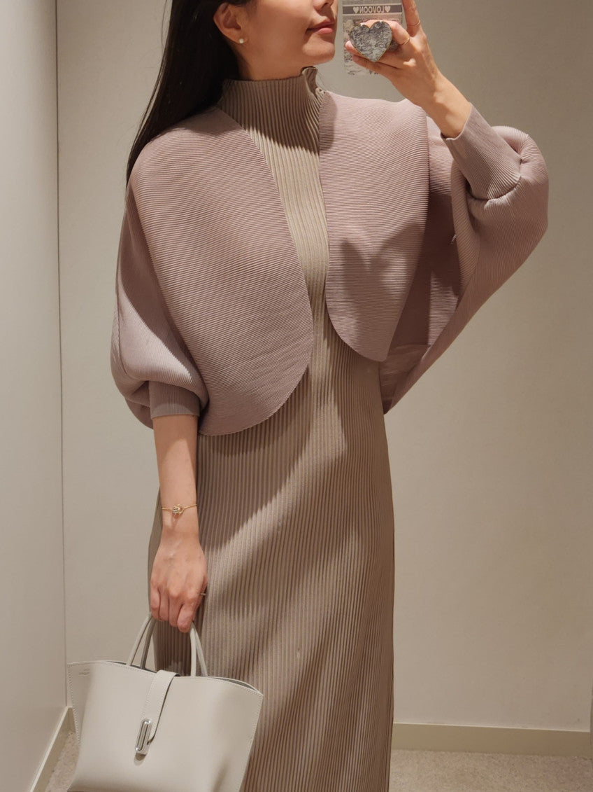 🤍 [99까지 가능] 라운드 플리츠 루즈핏 소매 볼륨 가디건 🤍 Round Pleated Volume Sleeve Bolero Cardigan