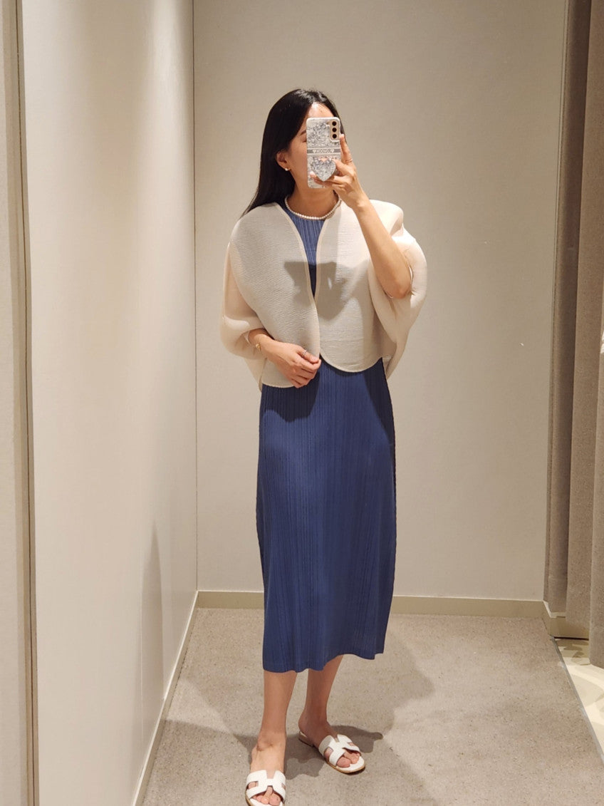 🤍 [99까지 가능] 라운드 플리츠 루즈핏 소매 볼륨 가디건 🤍 Round Pleated Volume Sleeve Bolero Cardigan