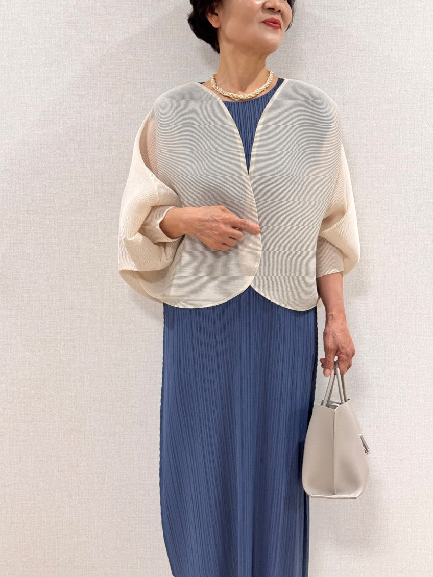 🤍 [99까지 가능] 라운드 플리츠 루즈핏 소매 볼륨 가디건 🤍 Round Pleated Volume Sleeve Bolero Cardigan