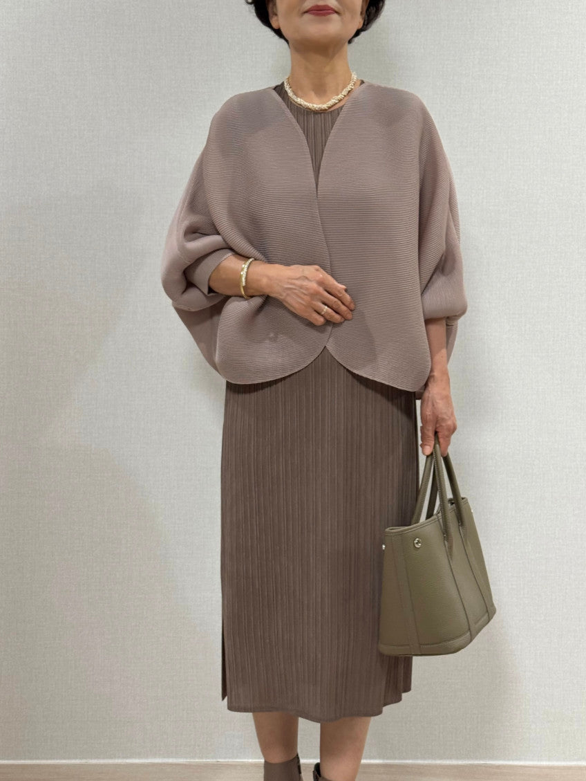 🤍 [99까지 가능] 라운드 플리츠 루즈핏 소매 볼륨 가디건 🤍 Round Pleated Volume Sleeve Bolero Cardigan