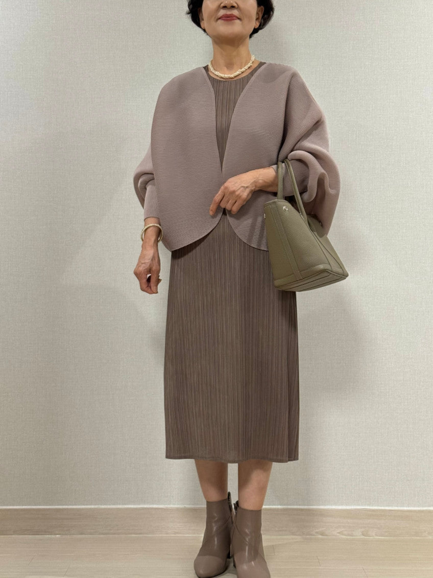 🤍 [99까지 가능] 라운드 플리츠 루즈핏 소매 볼륨 가디건 🤍 Round Pleated Volume Sleeve Bolero Cardigan