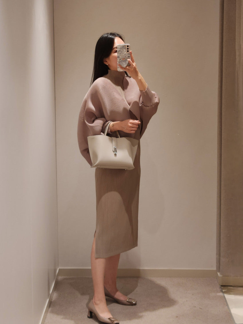 🤍 [99까지 가능] 라운드 플리츠 루즈핏 소매 볼륨 가디건 🤍 Round Pleated Volume Sleeve Bolero Cardigan