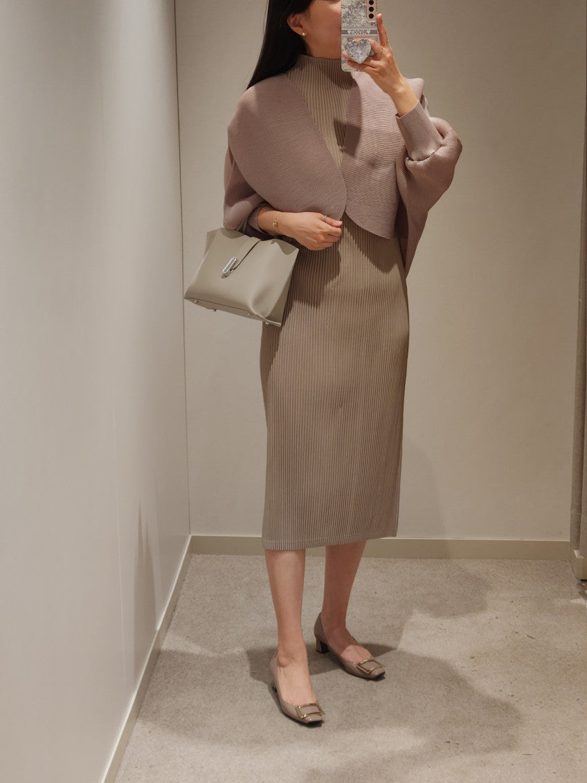 🤍 [99까지 가능] 라운드 플리츠 루즈핏 소매 볼륨 가디건 🤍 Round Pleated Volume Sleeve Bolero Cardigan