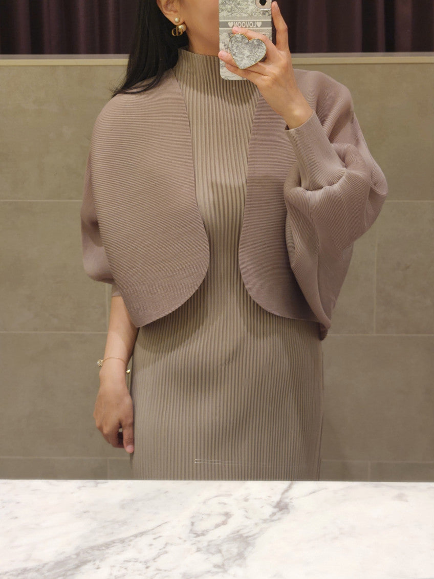 🤍 [99까지 가능] 라운드 플리츠 루즈핏 소매 볼륨 가디건 🤍 Round Pleated Volume Sleeve Bolero Cardigan