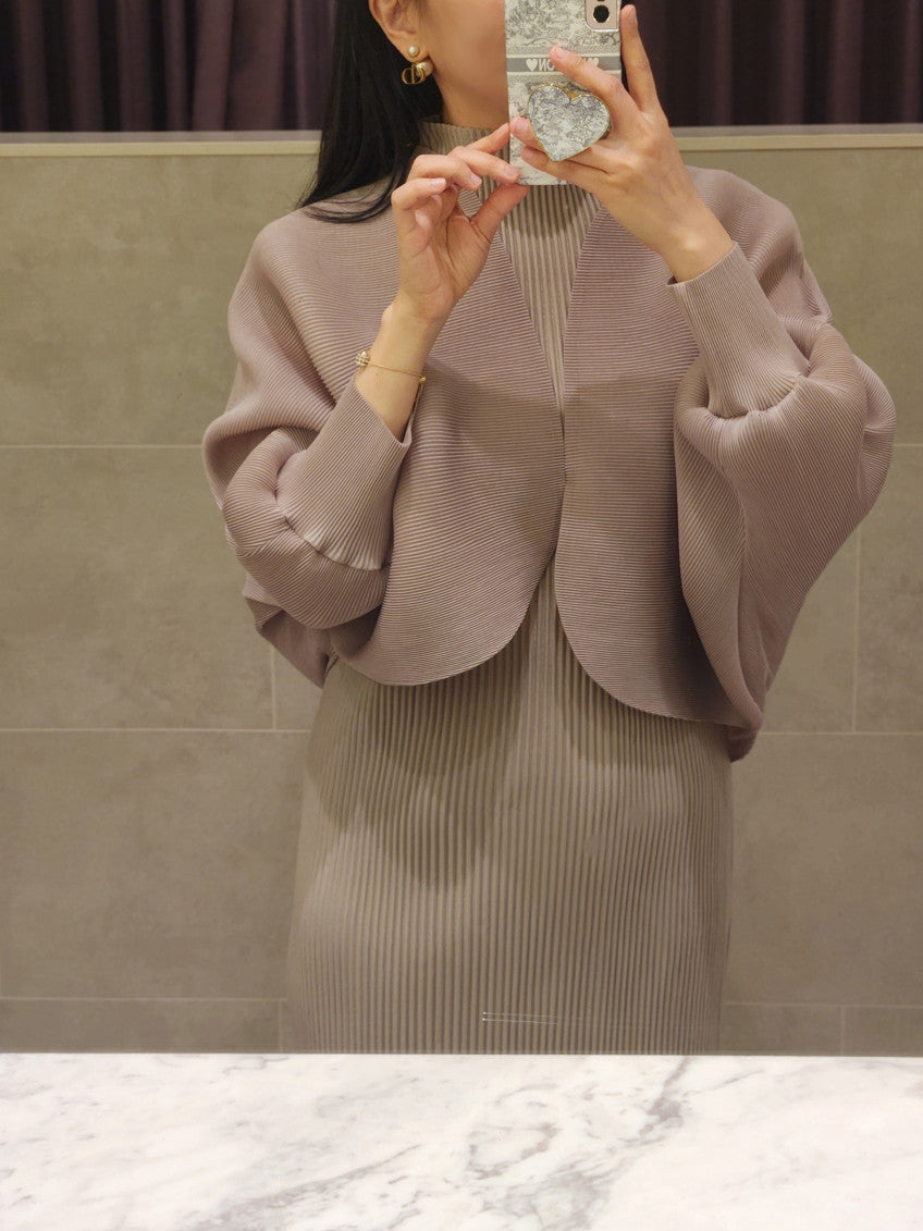 🤍 [99까지 가능] 라운드 플리츠 루즈핏 소매 볼륨 가디건 🤍 Round Pleated Volume Sleeve Bolero Cardigan