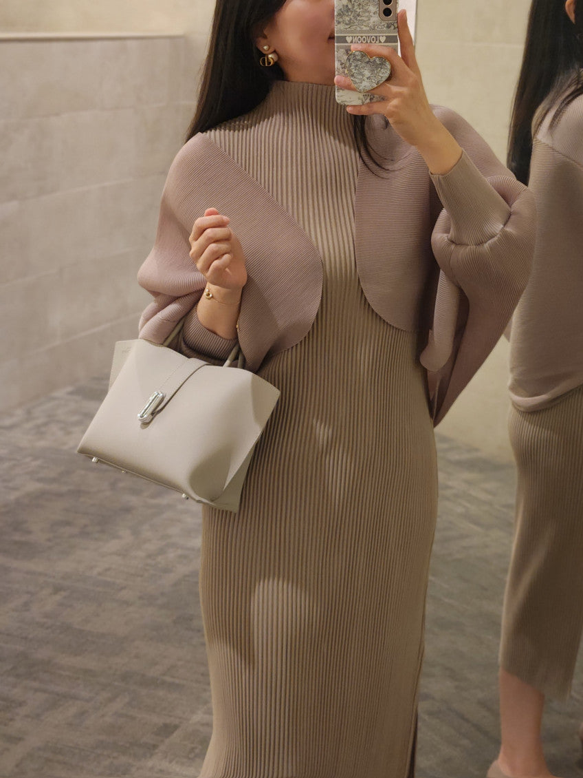 🤍 [99까지 가능] 라운드 플리츠 루즈핏 소매 볼륨 가디건 🤍 Round Pleated Volume Sleeve Bolero Cardigan