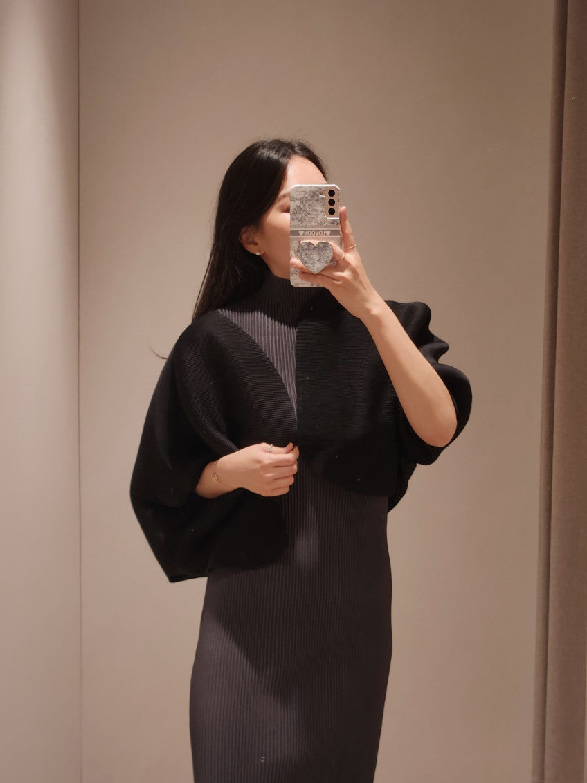 🤍 [99까지 가능] 라운드 플리츠 루즈핏 소매 볼륨 가디건 🤍 Round Pleated Volume Sleeve Bolero Cardigan