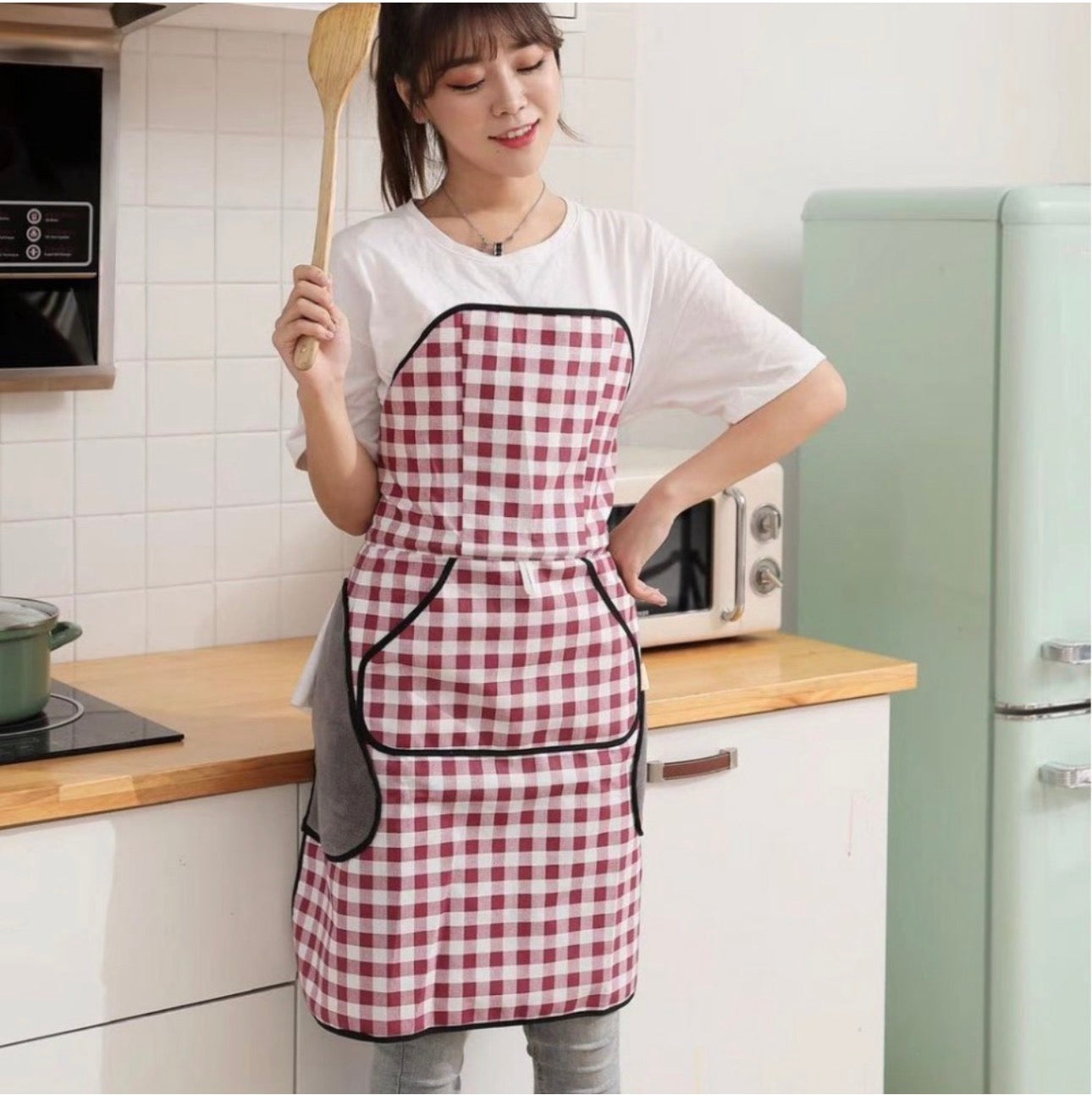 🇰🇷🔥최화정 끈 없는 와이어 방수 앞치마 / No-Tie Wire Apron (Water-Resistant)