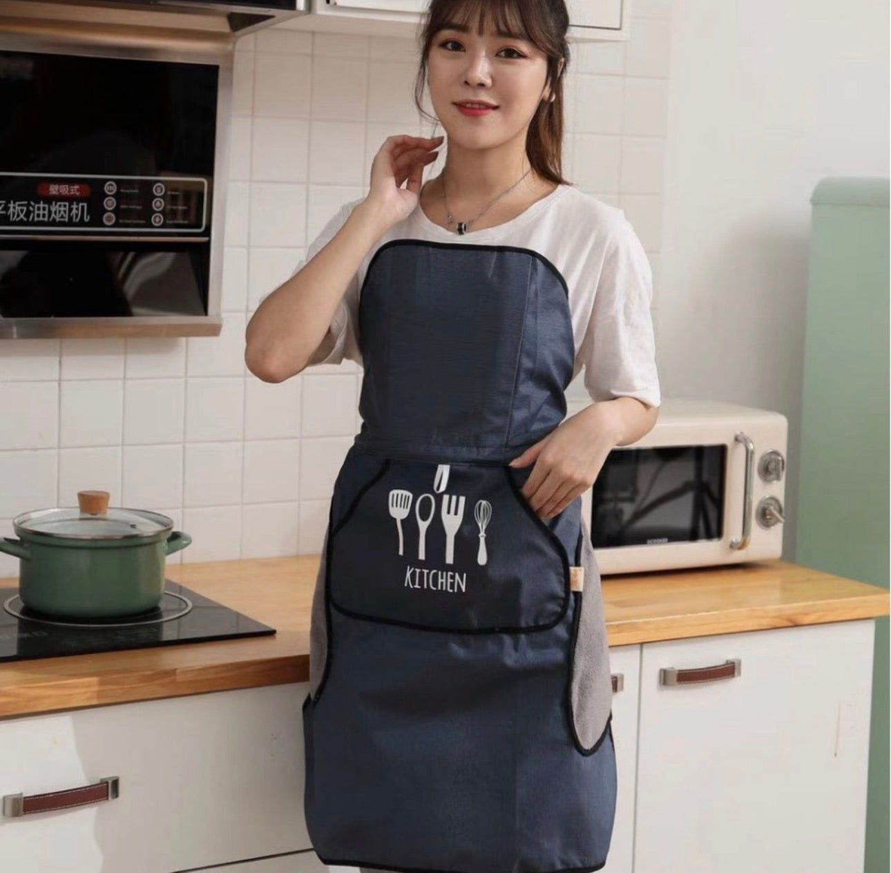 🇰🇷🔥최화정 끈 없는 와이어 방수 앞치마 / No-Tie Wire Apron (Water-Resistant)