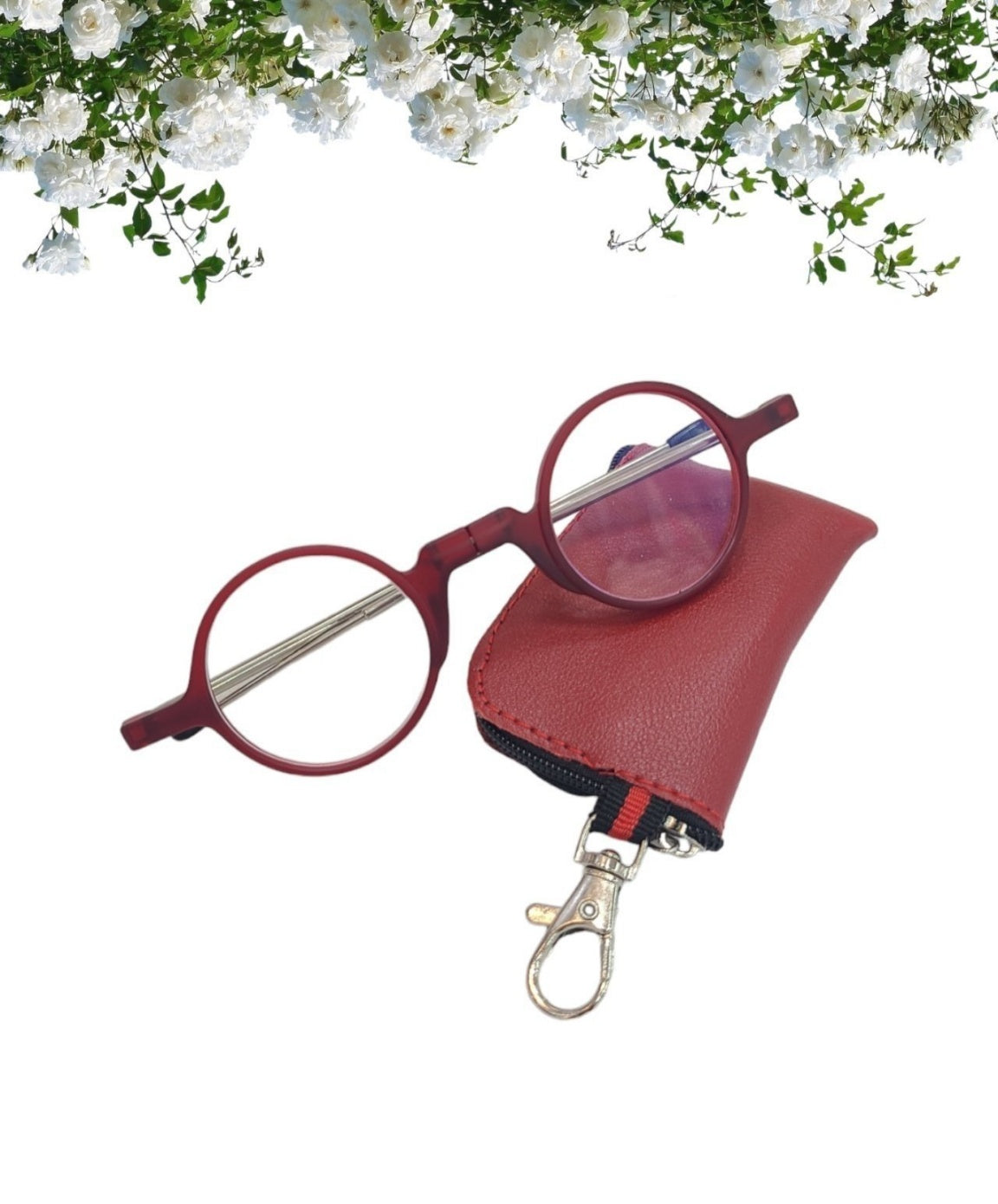 🥸[드디어 미국 상륙] [접이식 돋보기 +1.0]접이식 휴대용 원형 돋보기 안경 + 파우치 세트(Black Only) |  Foldable Reading Glasses +1.0 with Case