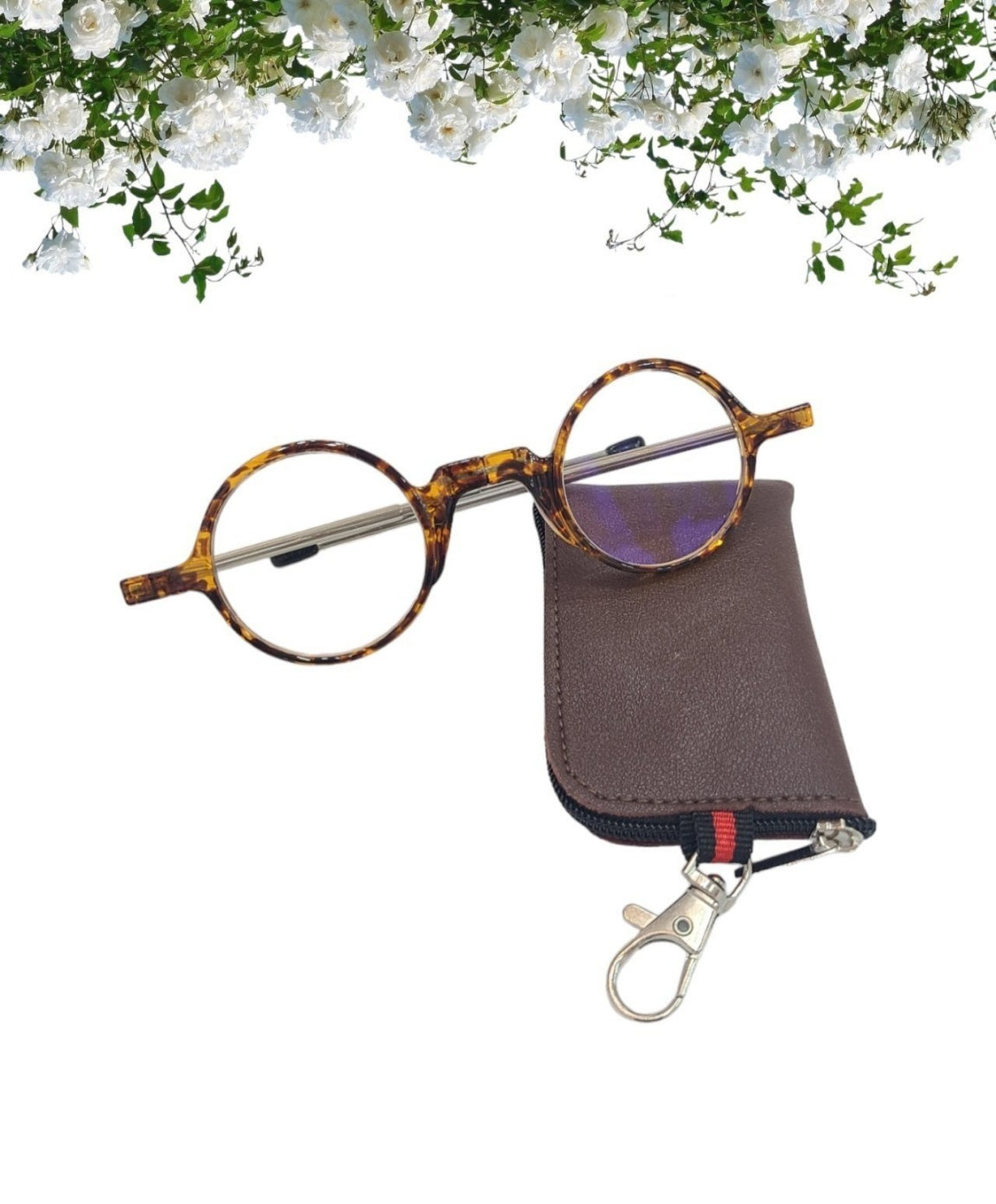 🥸[드디어 미국 상륙] [접이식 돋보기 +1.0]접이식 휴대용 원형 돋보기 안경 + 파우치 세트(Black Only) |  Foldable Reading Glasses +1.0 with Case