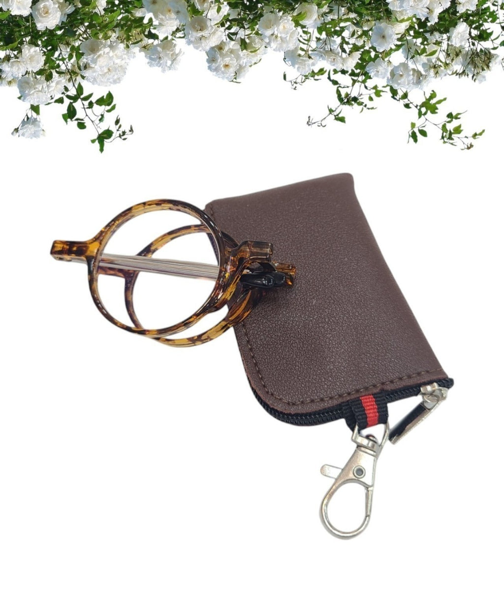 🥸[드디어 미국 상륙] [접이식 돋보기 +1.0]접이식 휴대용 원형 돋보기 안경 + 파우치 세트(Black Only) |  Foldable Reading Glasses +1.0 with Case