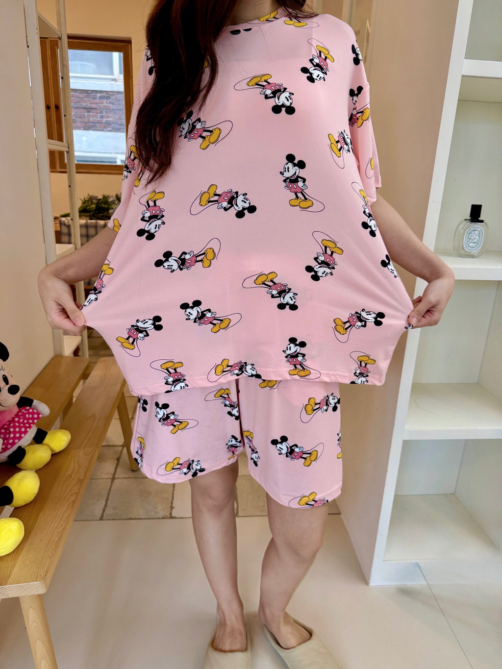 💤🌼 [디즈니 여름 잠옷]봄신상 디즈니 빅사이즈 반팔 파자마 세트 / Disney Oversized Short-Sleeve Pajama Set (26SS)