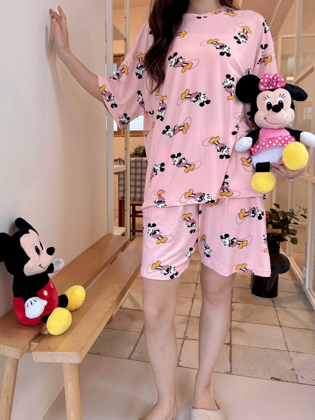 💤🌼 [디즈니 여름 잠옷]봄신상 디즈니 빅사이즈 반팔 파자마 세트 / Disney Oversized Short-Sleeve Pajama Set (26SS)