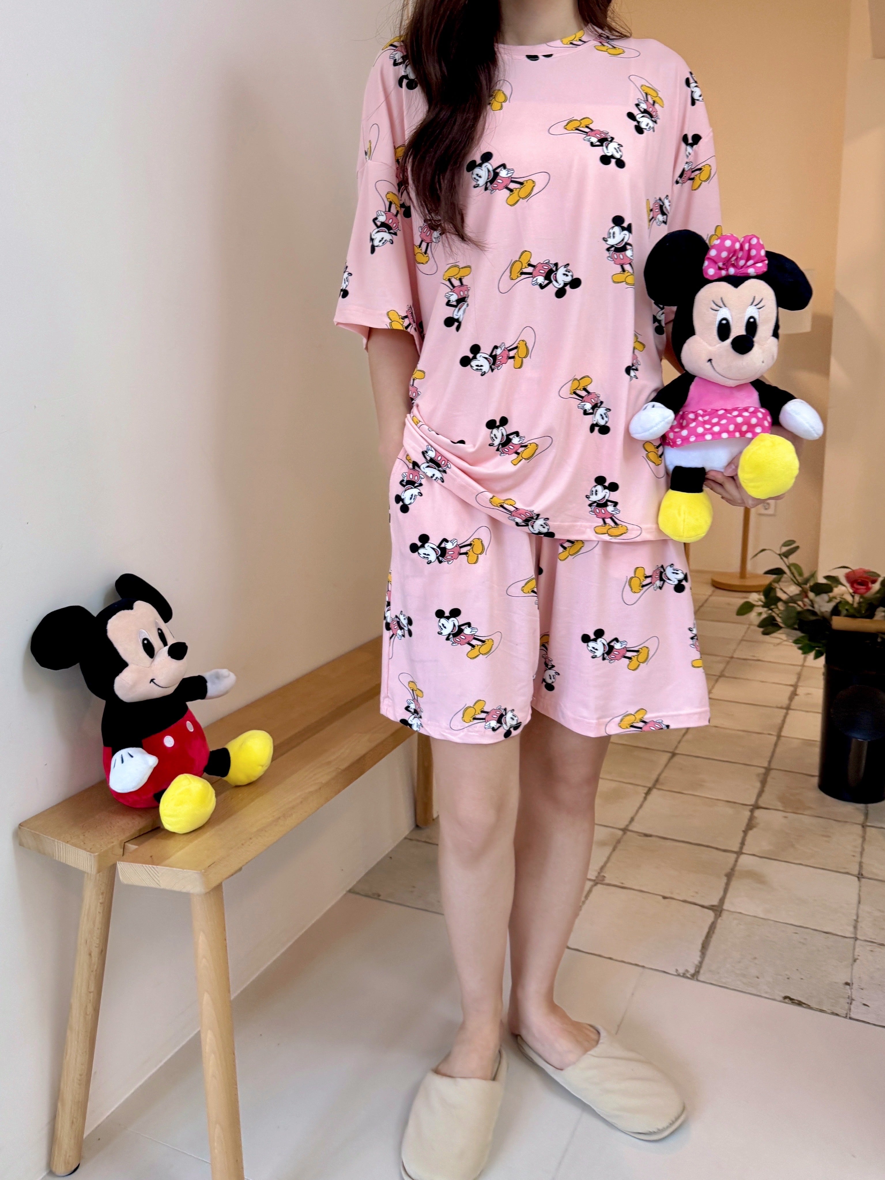 💤🌼 [디즈니 여름 잠옷]봄신상 디즈니 빅사이즈 반팔 파자마 세트 / Disney Oversized Short-Sleeve Pajama Set (26SS)