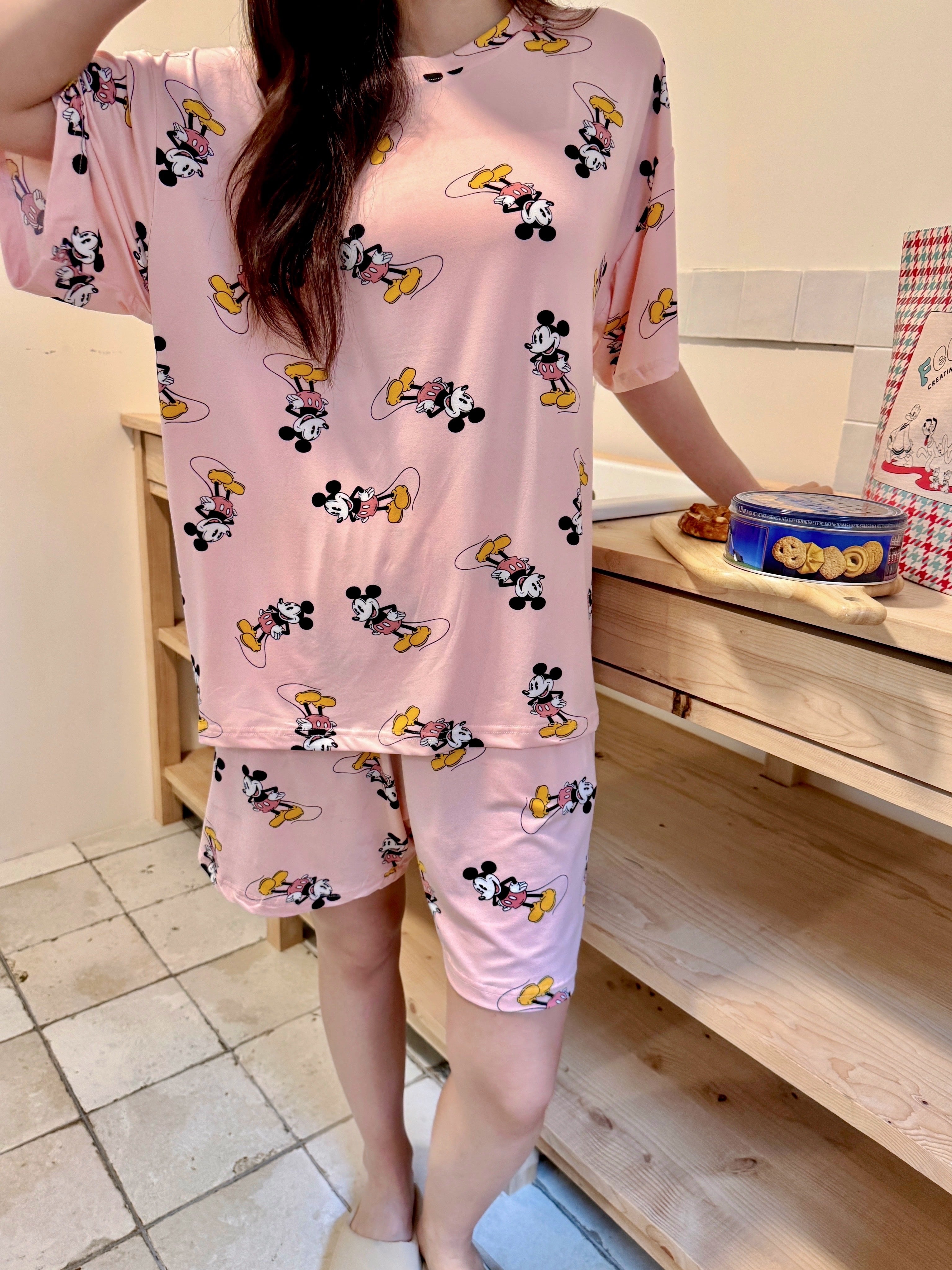 💤🌼 [디즈니 여름 잠옷]봄신상 디즈니 빅사이즈 반팔 파자마 세트 / Disney Oversized Short-Sleeve Pajama Set (26SS)