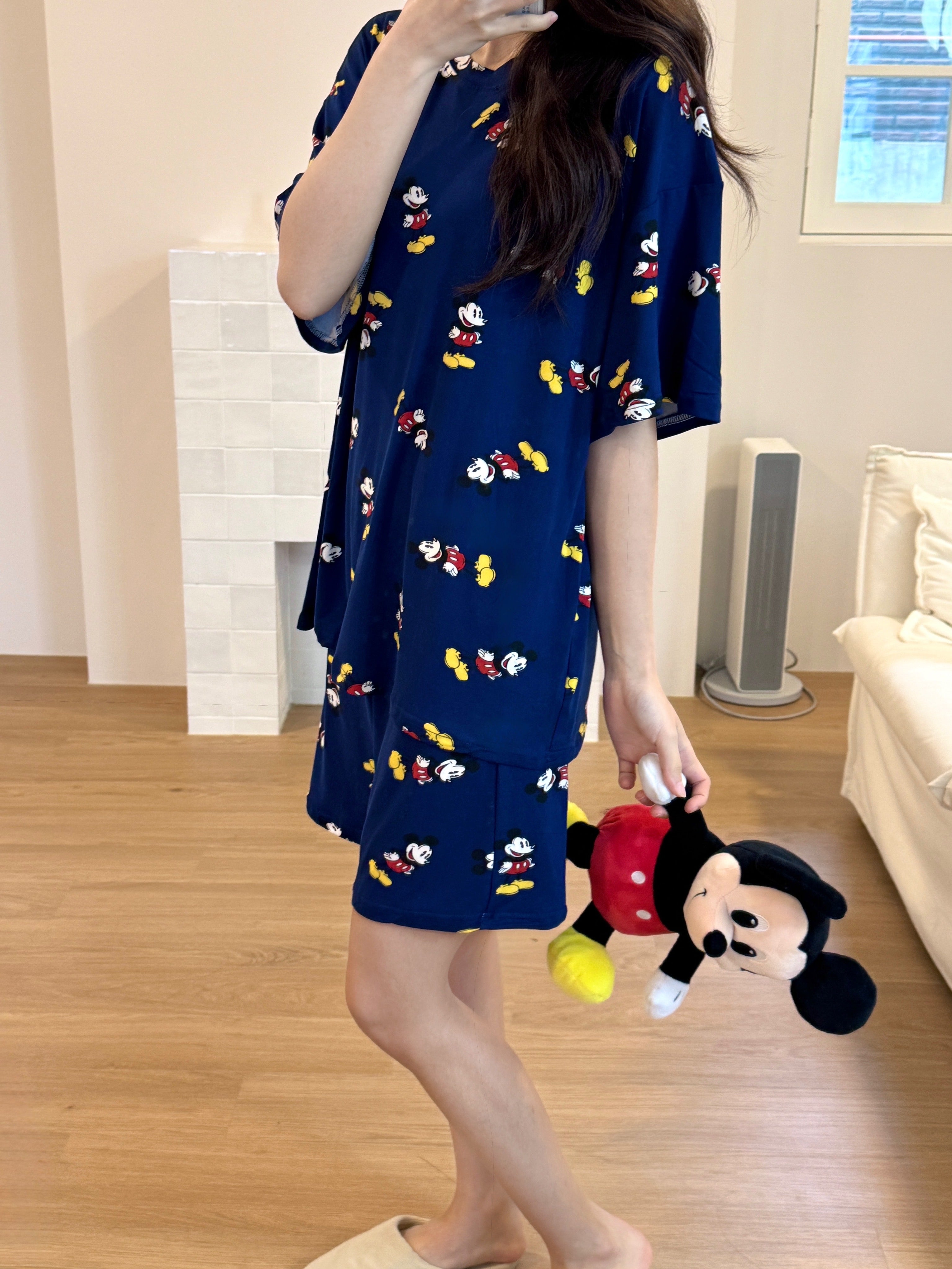 💤🌼 [디즈니 여름 잠옷]봄신상 디즈니 빅사이즈 반팔 파자마 세트 / Disney Oversized Short-Sleeve Pajama Set (26SS)