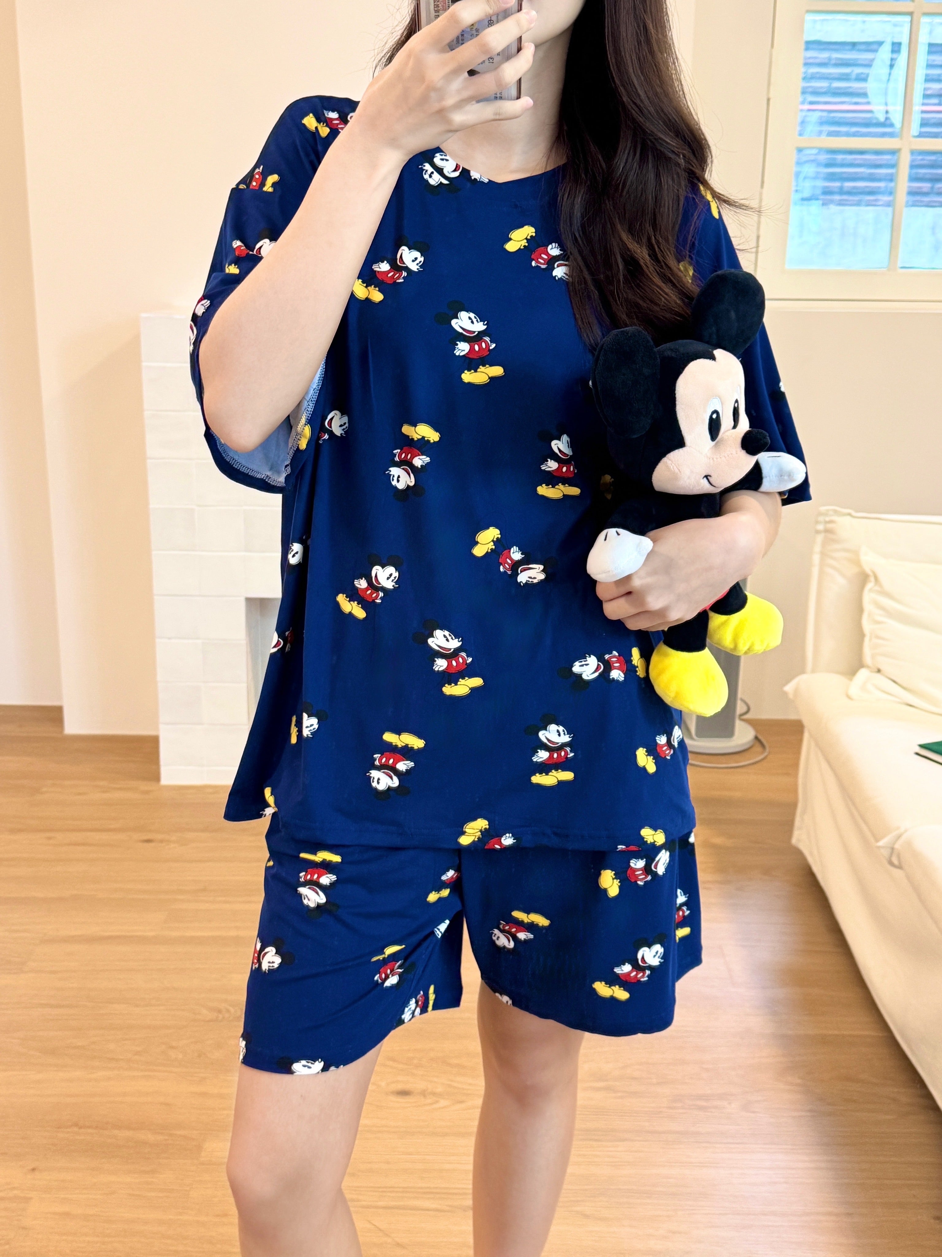 💤🌼 [디즈니 여름 잠옷]봄신상 디즈니 빅사이즈 반팔 파자마 세트 / Disney Oversized Short-Sleeve Pajama Set (26SS)