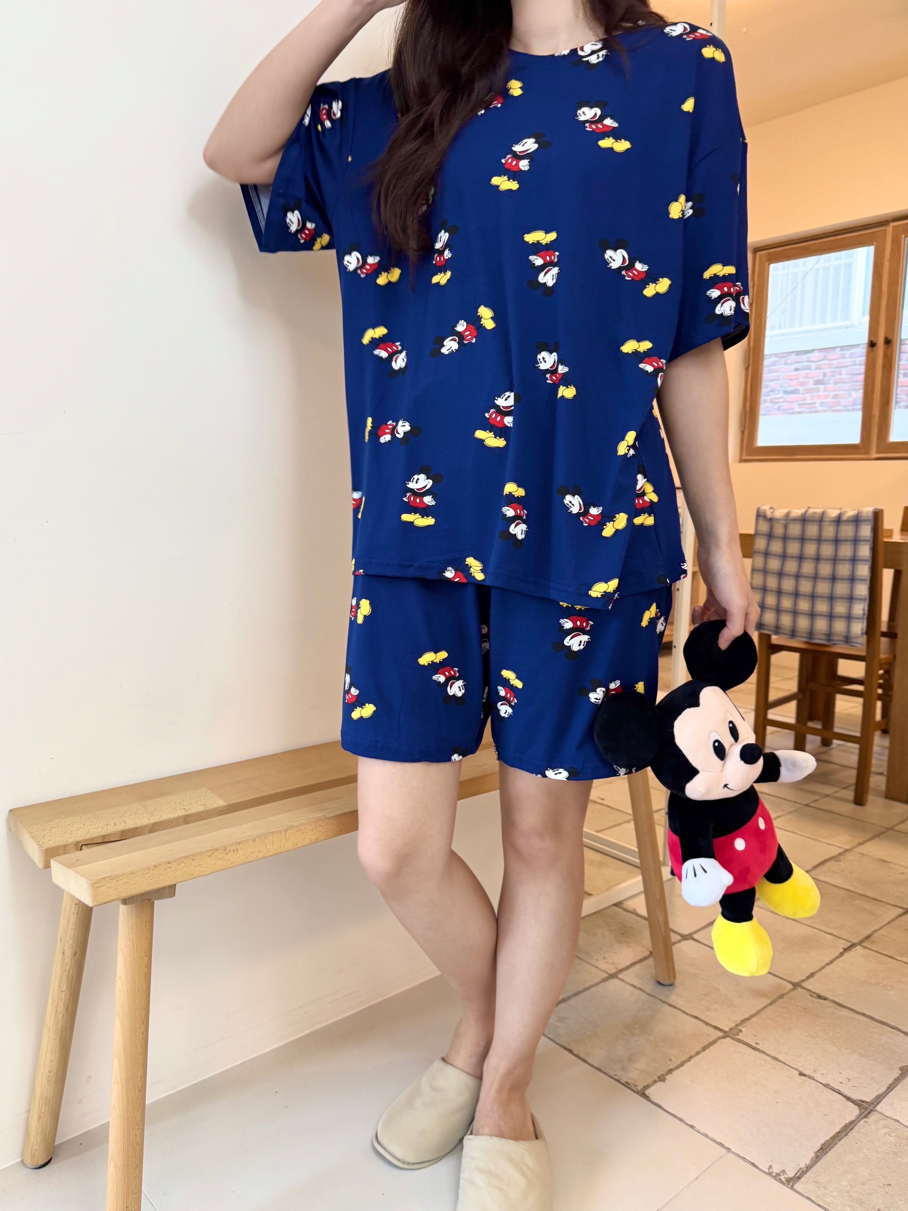 💤🌼 [디즈니 여름 잠옷]봄신상 디즈니 빅사이즈 반팔 파자마 세트 / Disney Oversized Short-Sleeve Pajama Set (26SS)