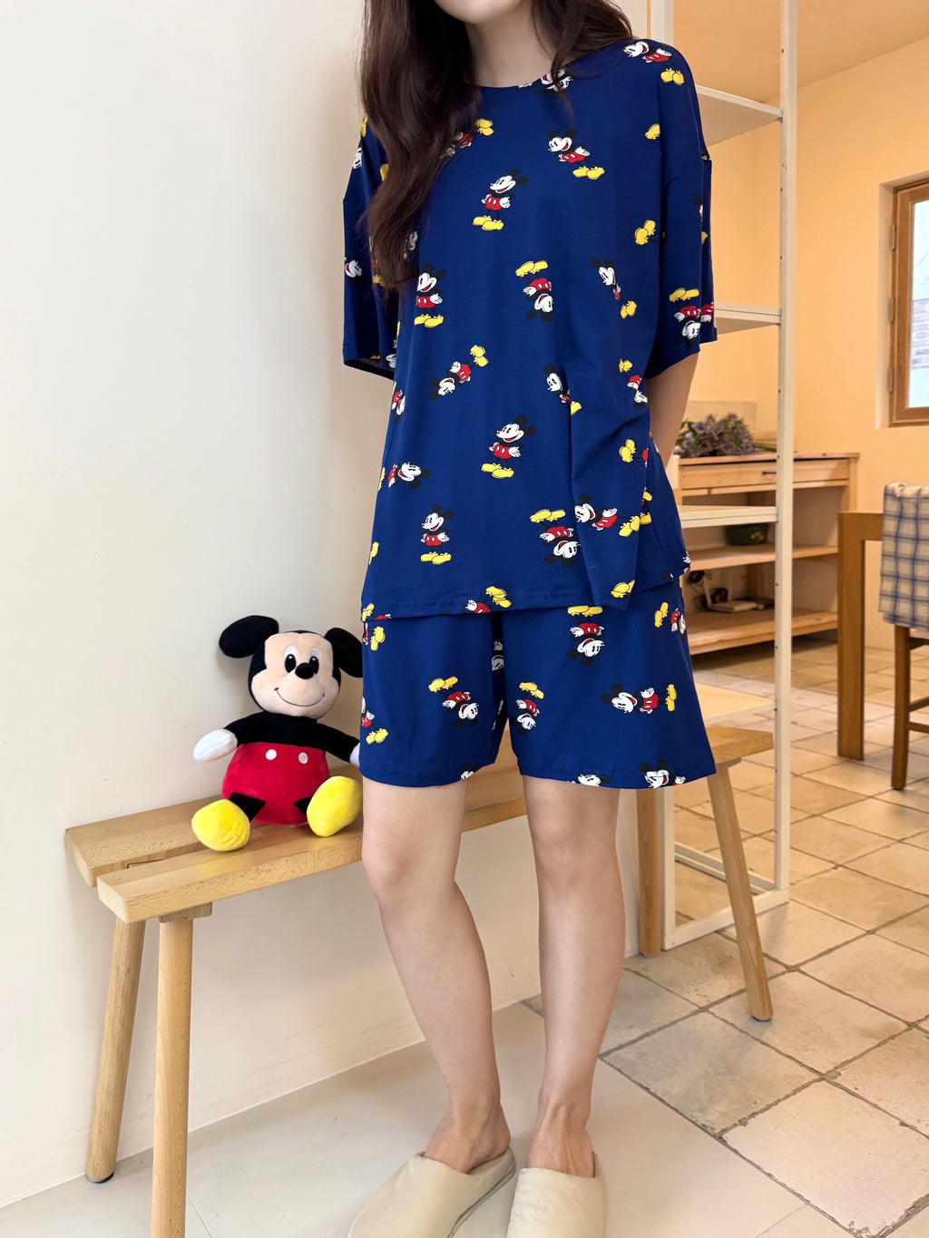 💤🌼 [디즈니 여름 잠옷]봄신상 디즈니 빅사이즈 반팔 파자마 세트 / Disney Oversized Short-Sleeve Pajama Set (26SS)