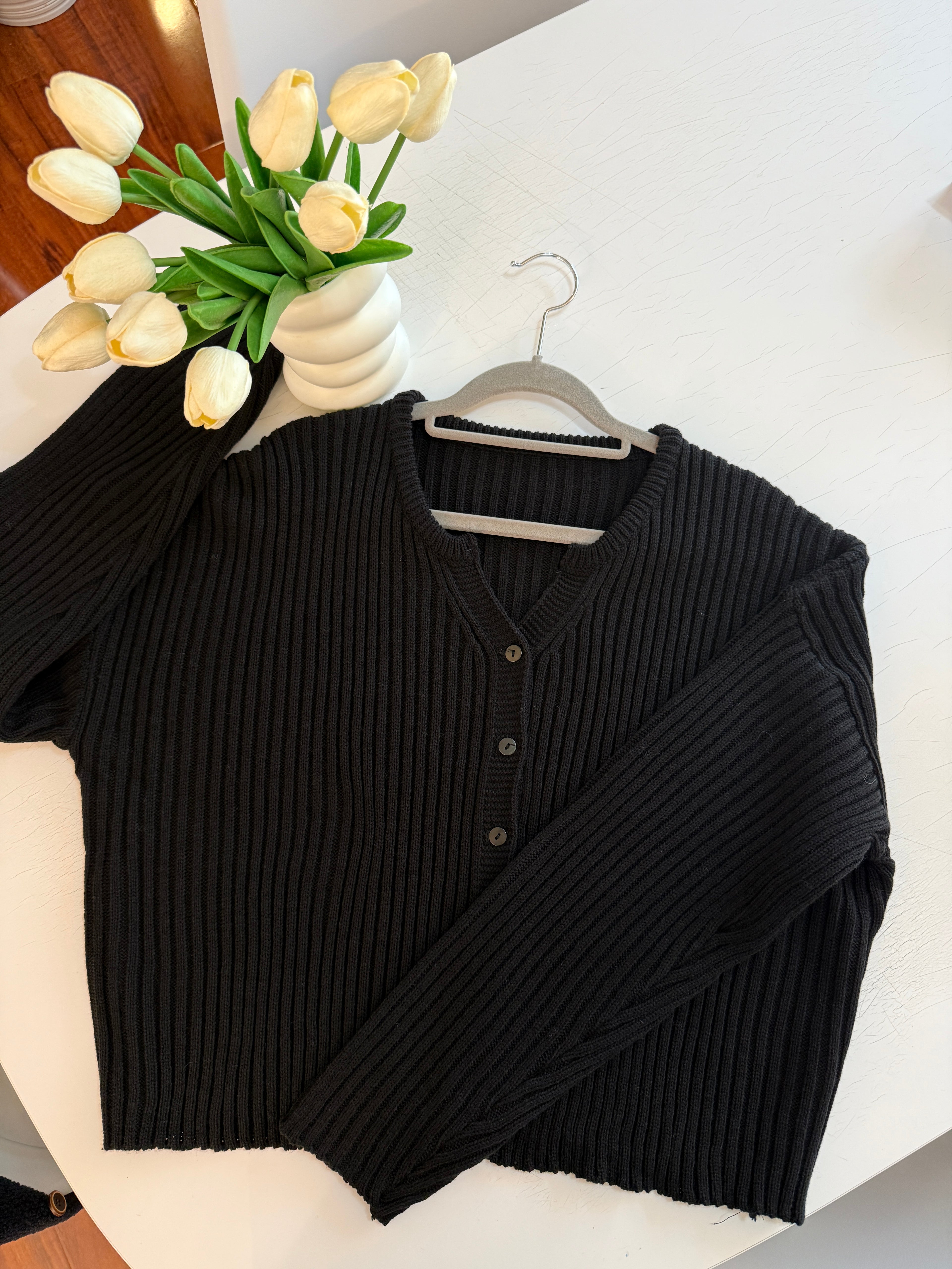 🌸 [26SS 봄신상] 굵은 골지 봄 가디건 26SS Ribbed Spring Cardigan