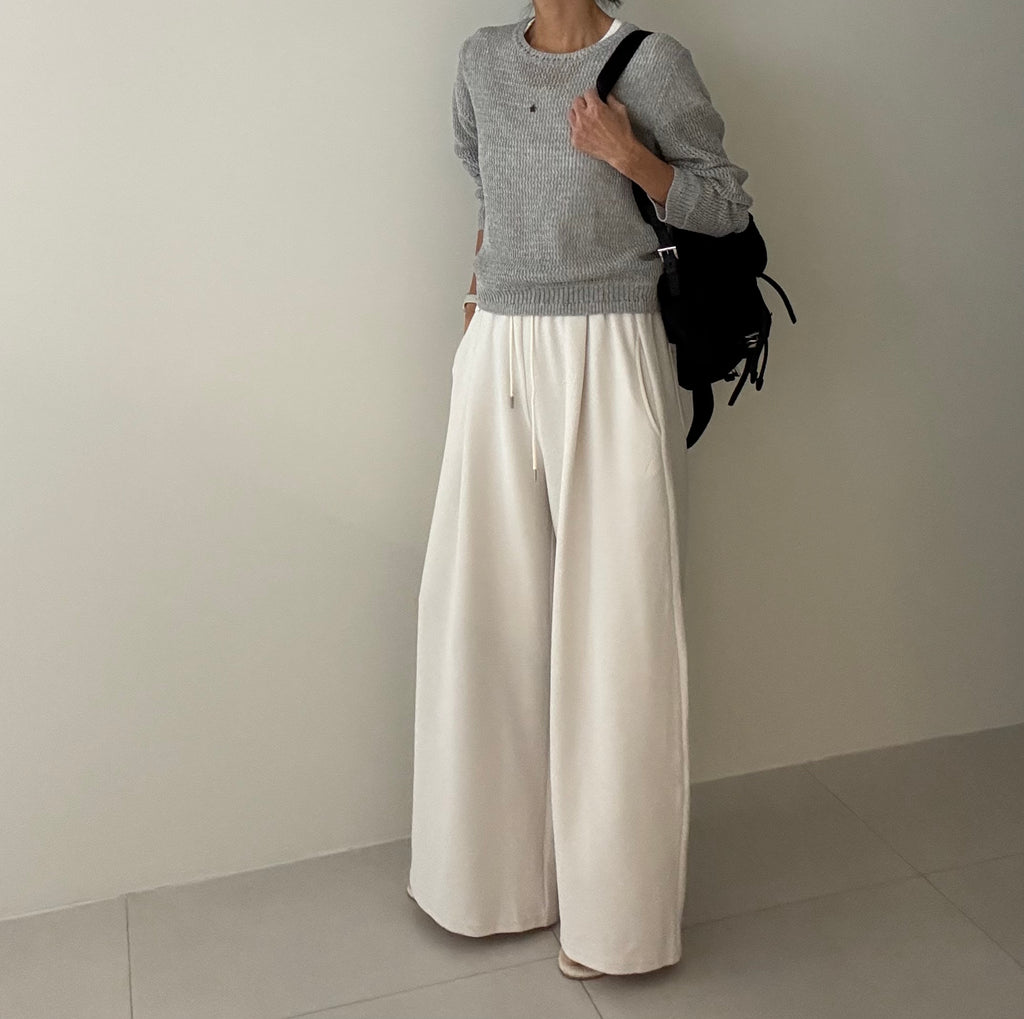 🖤 뮤즈 와이드 핀턱 맥시롱 팬츠 [77충분!][럭셔리 그자/고퀄! 사장 추천!]  / Muse Curved Wide Pants