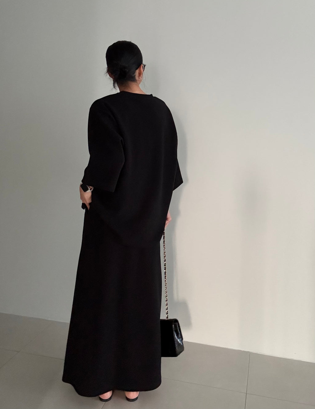 😭이거 진짜 편해요!!!77-88다 가능! 🌿🍂[간절기 셋업][사이즈 넉넉 77반까지] 리플 슈가세트 럭셔리 세련 루즈핏 롱 스커트 셋업 [사장 추천]  | Luxury Loose-Fit Long Skirt Setup