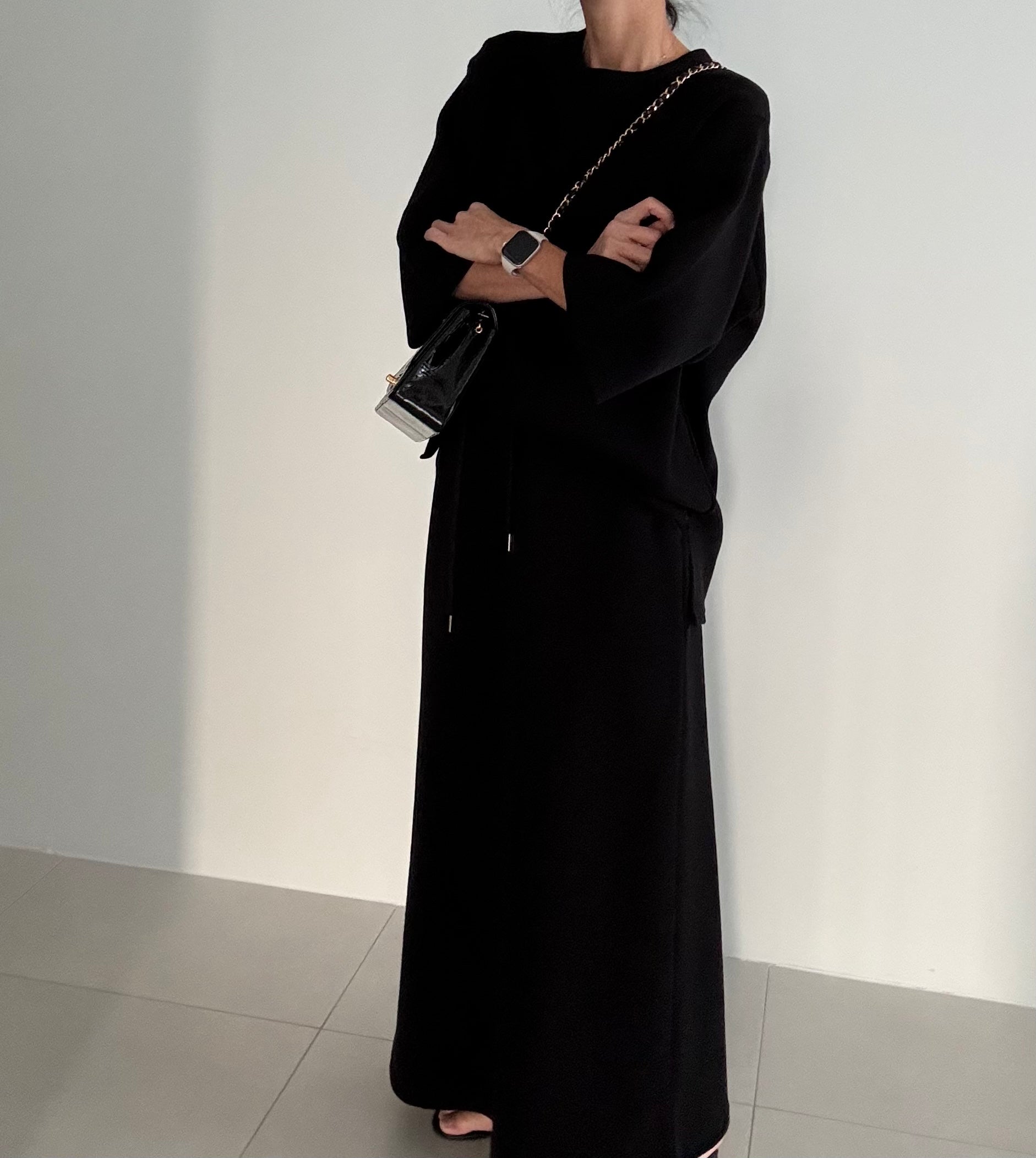 😭이거 진짜 편해요!!!77-88다 가능! 🌿🍂[간절기 셋업][사이즈 넉넉 77반까지] 리플 슈가세트 럭셔리 세련 루즈핏 롱 스커트 셋업 [사장 추천]  | Luxury Loose-Fit Long Skirt Setup