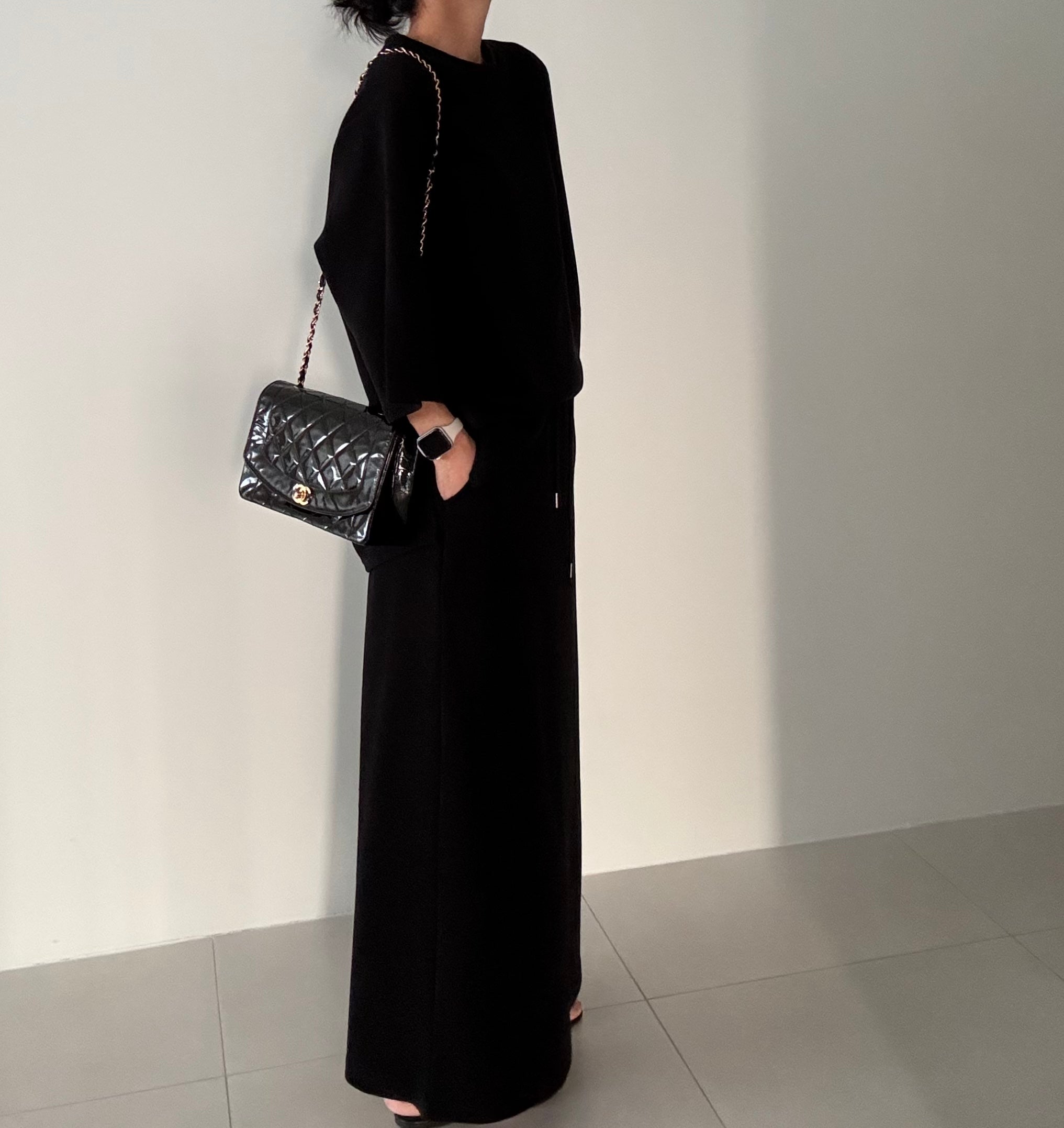 😭이거 진짜 편해요!!!77-88다 가능! 🌿🍂[간절기 셋업][사이즈 넉넉 77반까지] 리플 슈가세트 럭셔리 세련 루즈핏 롱 스커트 셋업 [사장 추천]  | Luxury Loose-Fit Long Skirt Setup